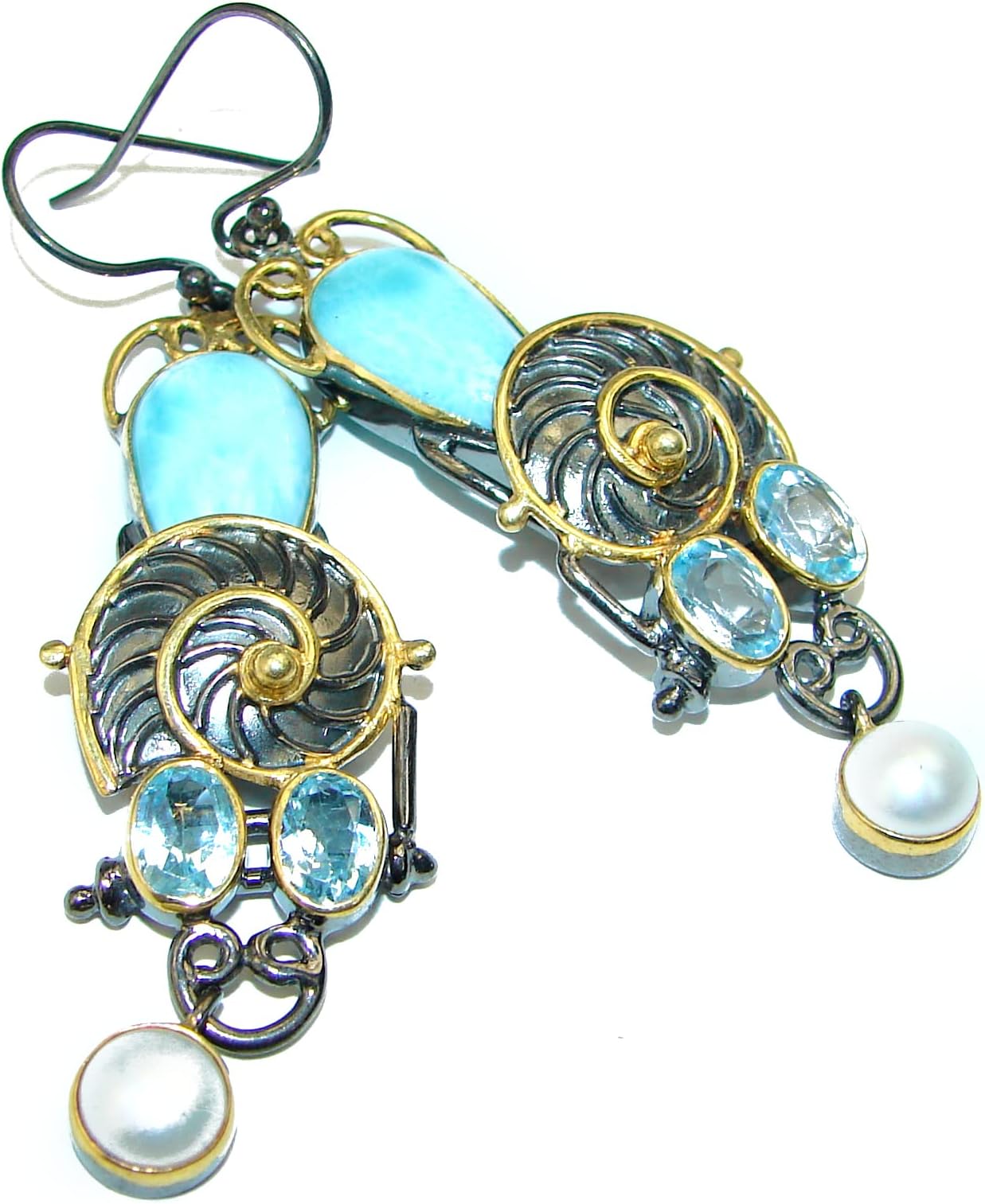 SilverRush Style Larimar Womens Earrings 925 Sterling Silver