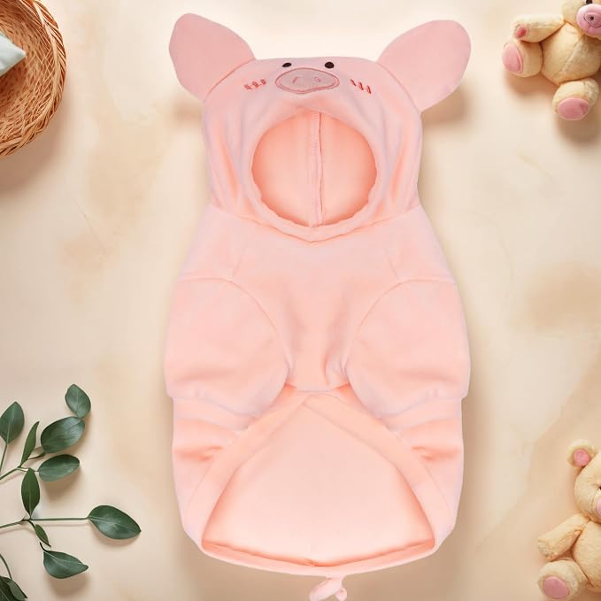 Disfraz de Cerdo para Perro Grande - Capucha Rosa miniatura 2