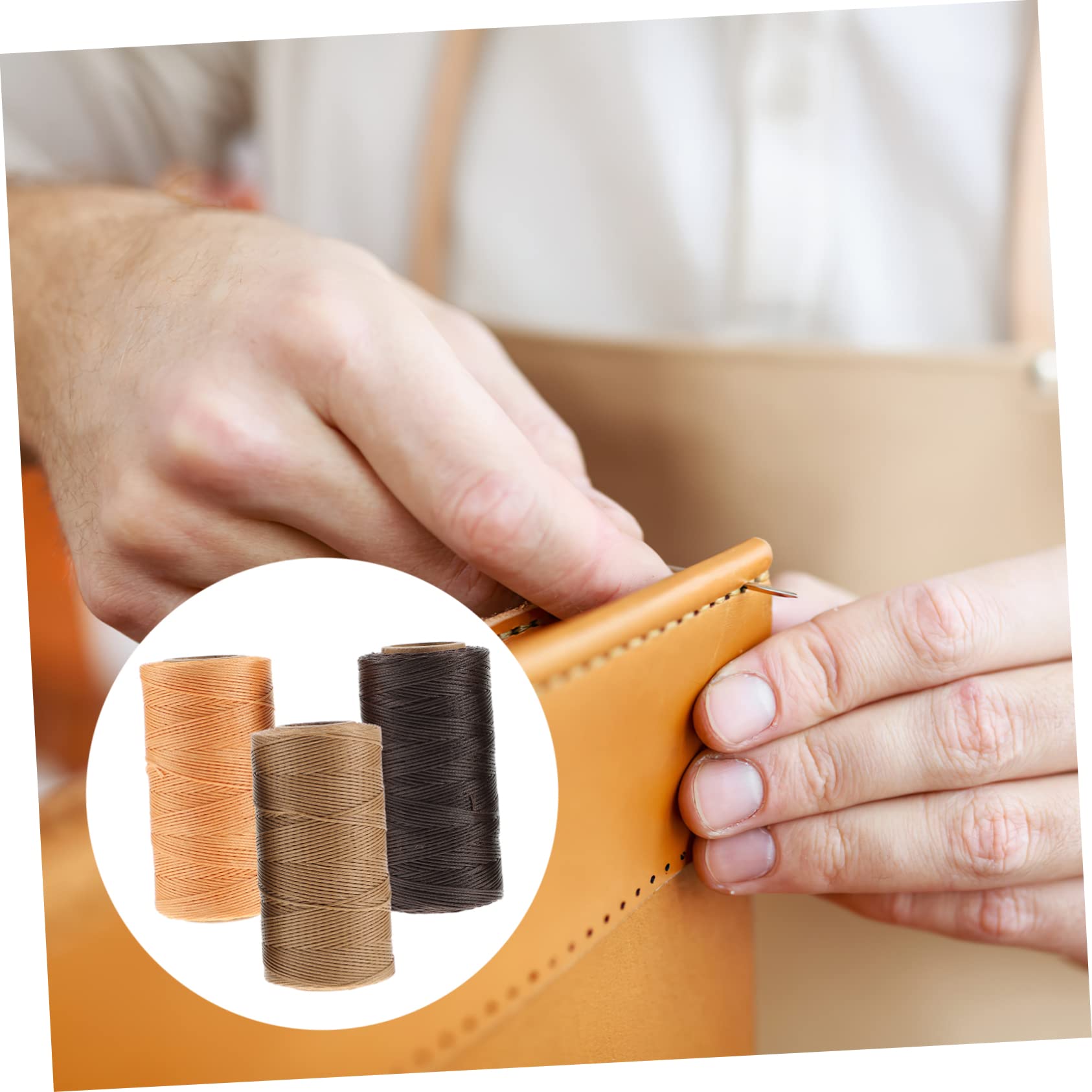 Gadpiparty 3pezzi Filo Cerato Per Cucire in Pelle Cordino Per Cucito Mano Filo Cerato Piatto Per Artigianato Cucito Pelle Speciale Resistenti e Durevoli Per Borse Scarpe Braccialetti