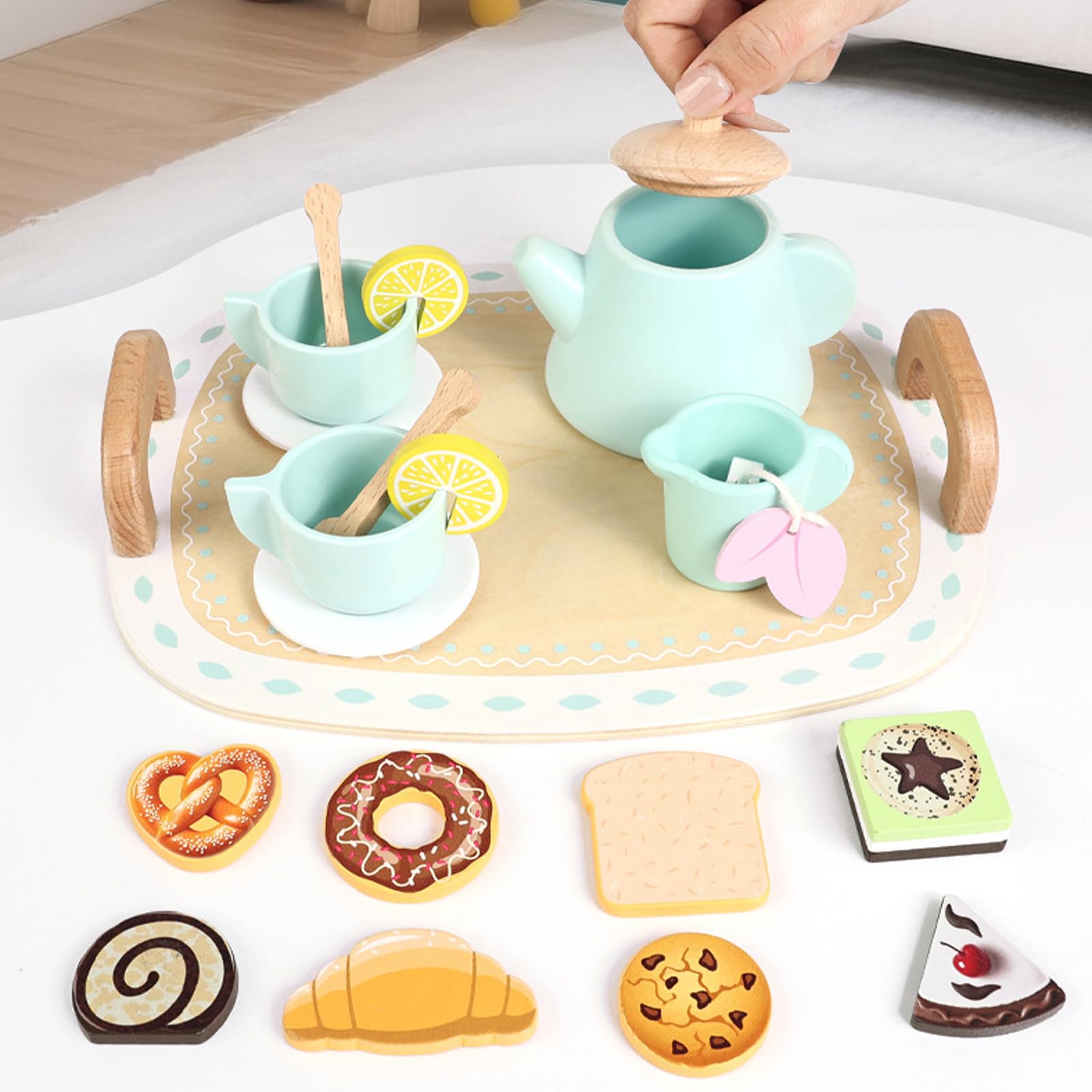 da Gioco per Cucina per Bambini in Legno, Giocattolo da Cucina Finta con Utensili, Regalo didattico per Ragazzi e Ragazze dai 3 Anni in, Set da Cucina Finta Compleanno