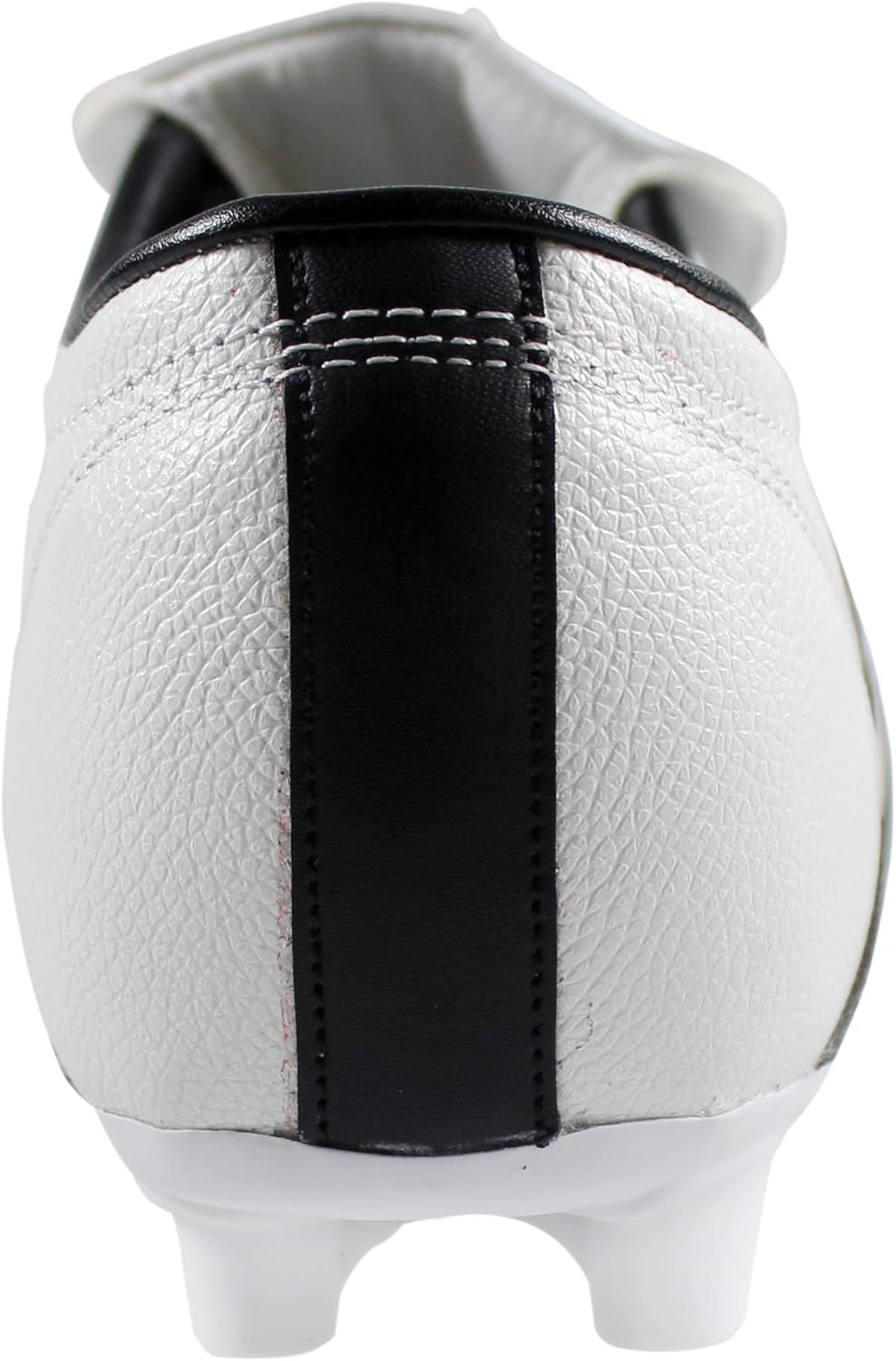 Adult Soccer Cleats Cowhide Leather White/Black Firm Ground (White/Black, US Footwear Size System, Adult, Men, Numeric, Medium, 10)