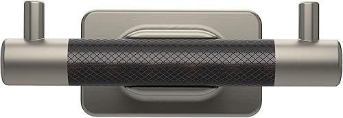 Vista 106 de Amerock BH26615PNBBZ Toallero de níquel pulido/champán dorado Toallero de 24 pulgadas (24.016 in) Esquire Toallero de baño Accesorios