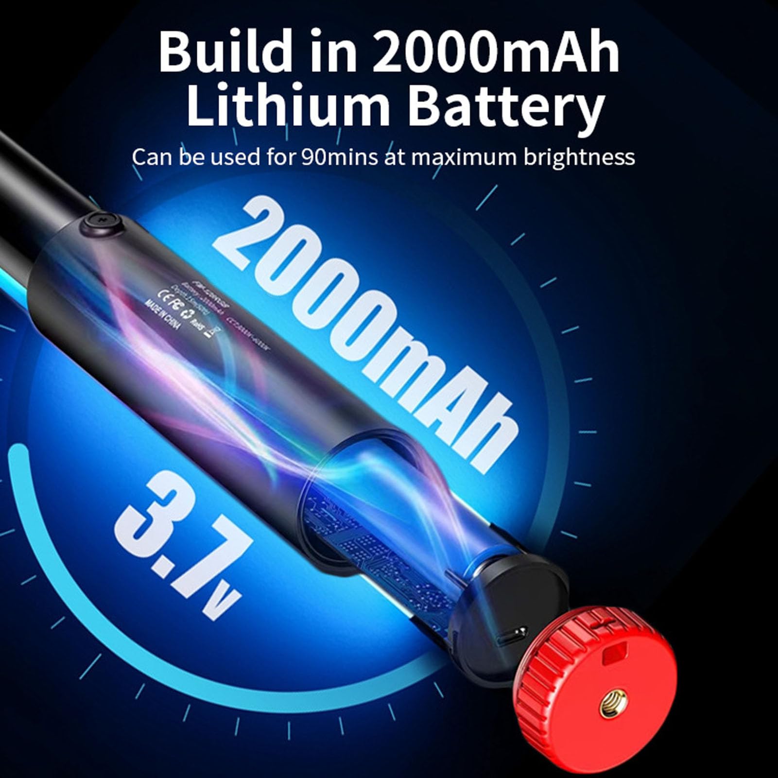 Bacchetta Luminosa Portatile, Bastoncino a LED a LED RGB a Colori con Telecomando, 3000K-6000K, con Batteria Ricaricabile da 3000 MAh