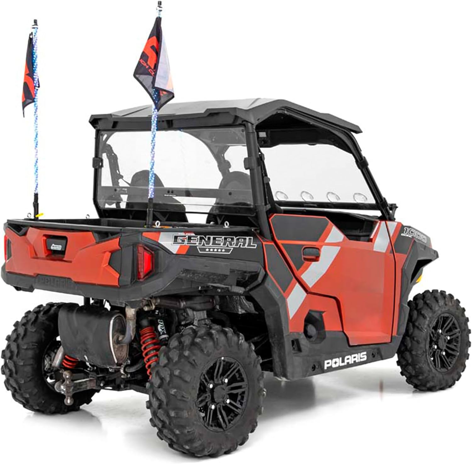 Rough Country Polaris LED Whip Light Bracket Kit for 17-22 General/Ranger- 93049 Black