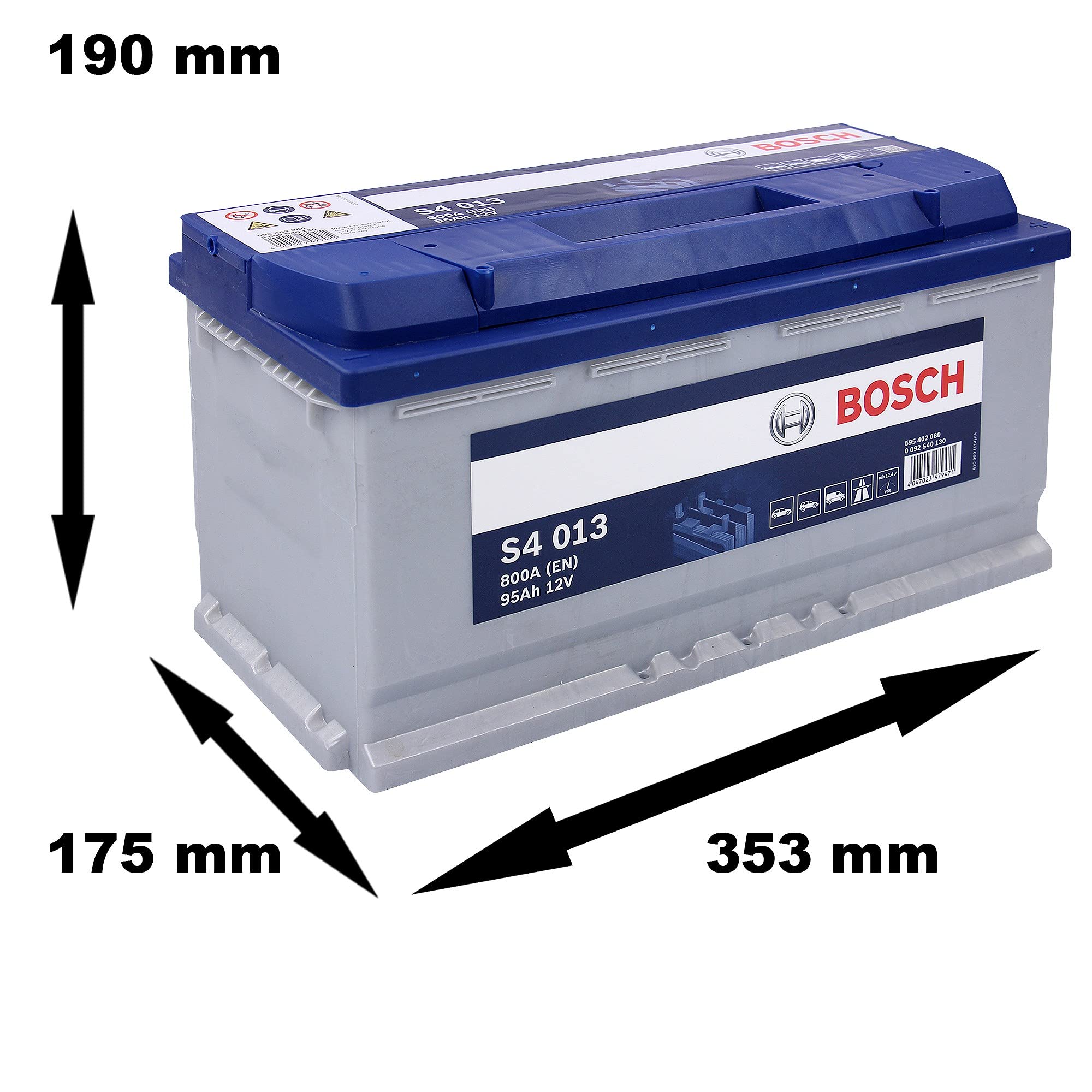 BOSCH Batteria 95 Ah 800 A/EN 353mm 175mm 190mm per VW Transporter V