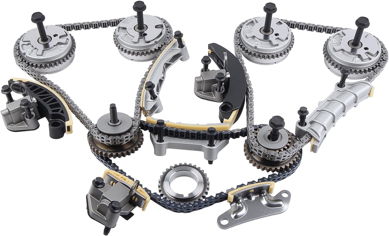 9-0753SVVT Engine Timing Chain Kit w/VVT Sprocket Fit for 2007-2022 2.8L 3.0L 3.2L 3.6L V6 Buick Cadillac Chevy GMC Pontiac Saab Saturn Suzuki Acadia Traverse Allure Enclave Caprice Allure