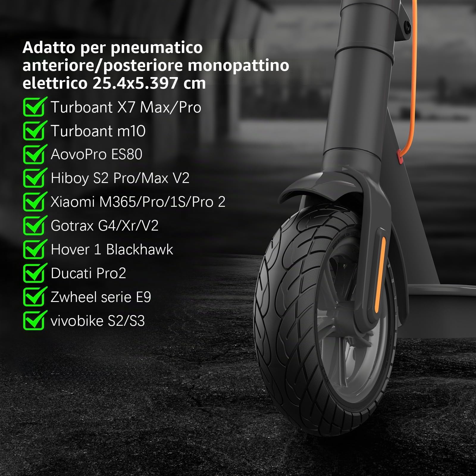 OUXI Pneumatico Solido per 10x2,125 Scooter Elettrico Altamente Flessibile, 10x2,125 Pollici con 1 Strumento di Montaggio per Scooter Elettrico Pneumatico in Gomma Solida-2pc