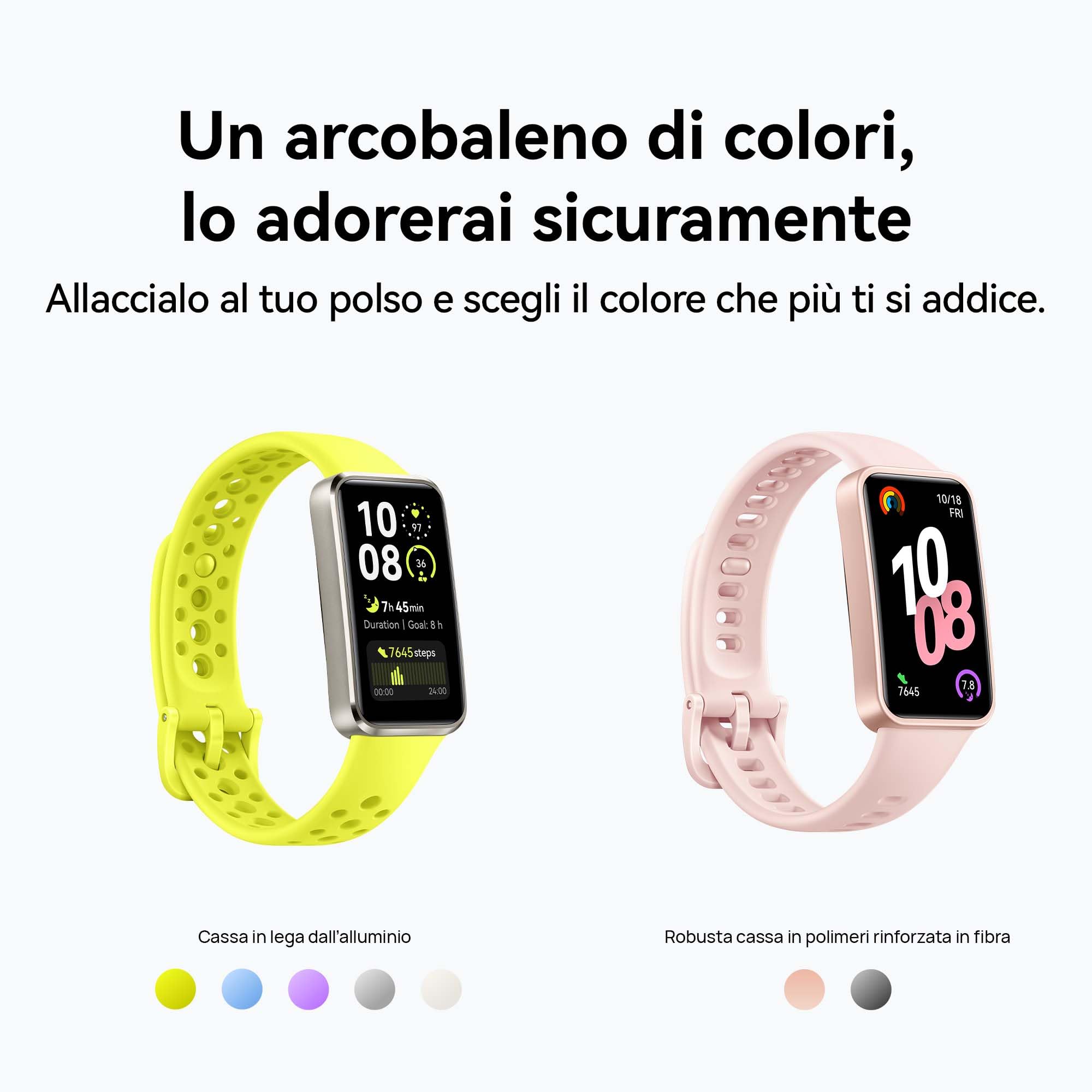 HUAWEI Band 10 Smartwatch, Monitoraggio del Fitness Tramite AI, Analisi Avanzata del Sonno, Variabilità della Frequenza Cardiaca Media Durante il Sonno e Approfondimenti, 14 Giorni, iOS & Android