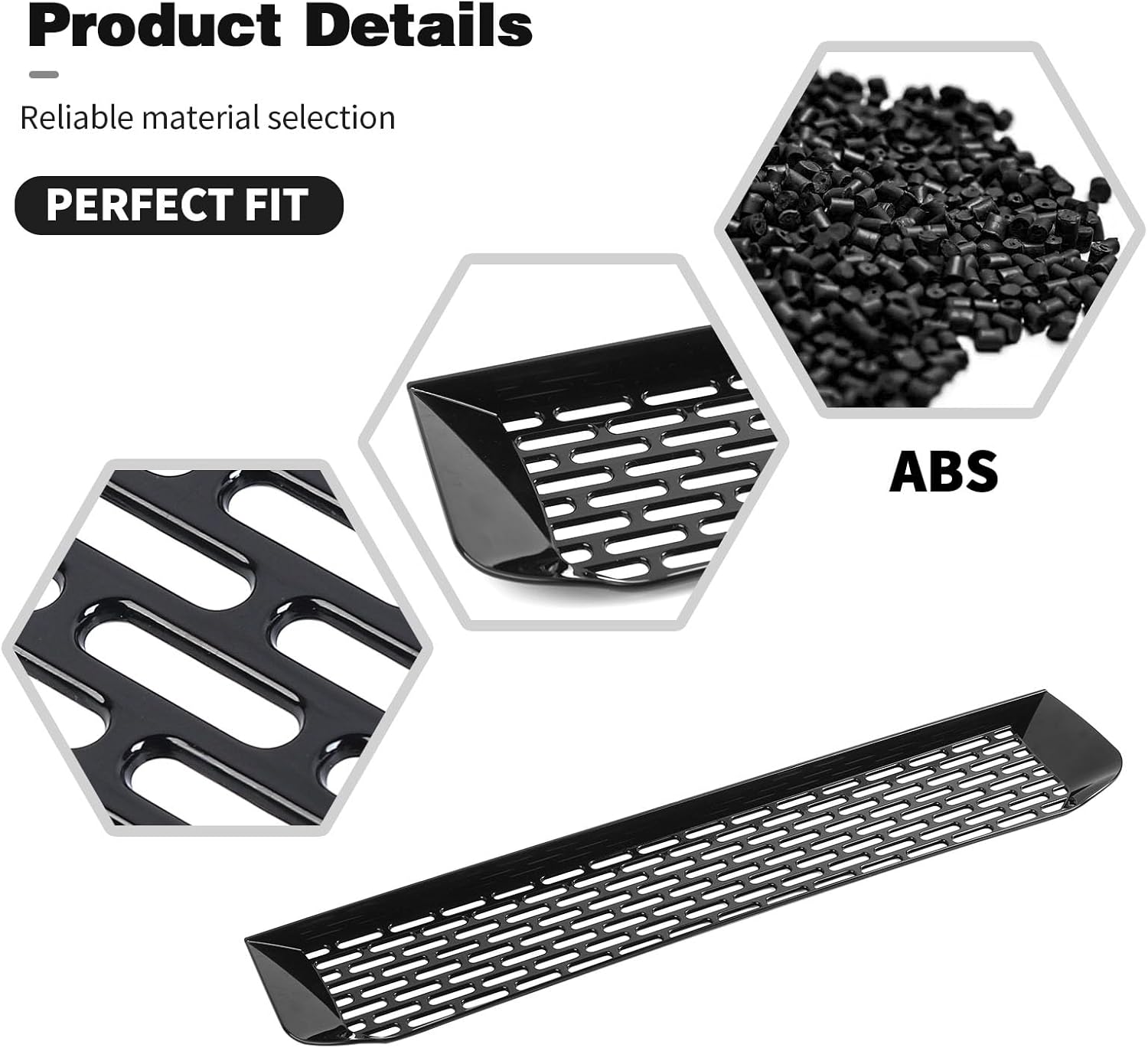 Vehicle Grille for Front Grill Front Grille Grill Insert Cover Trim Decoration Compatible with Ford Bronco Trim Exterior Accessories 2021 2022 2023 2024(ABS,1pcs/Set)