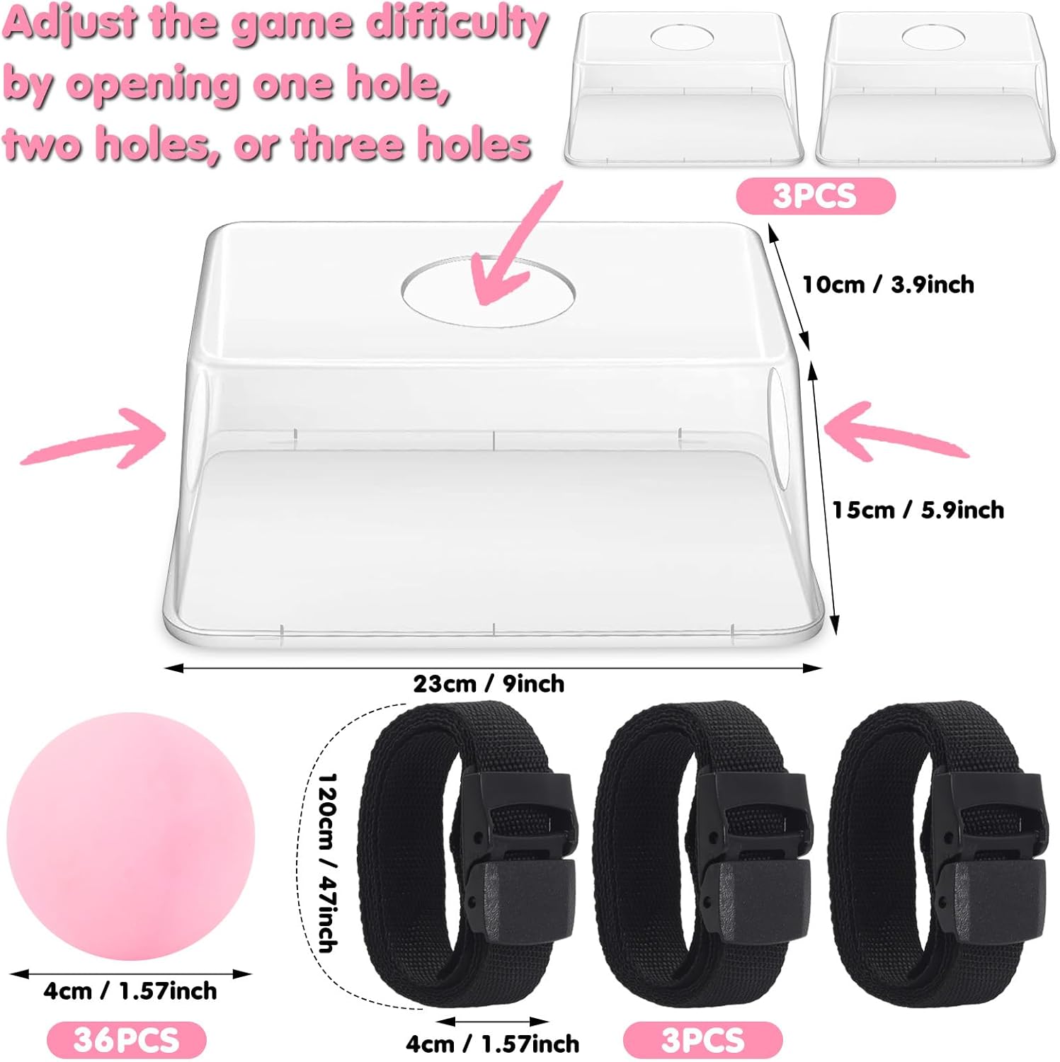 YUBAIHUI 3 Sets Baby Shower Games Funny Bridal Shower Games Activities - Funniest Baby Shower Game Ever, Ice Breakers for Boy or Girl, Ping Pong Twerk Game (Pink)