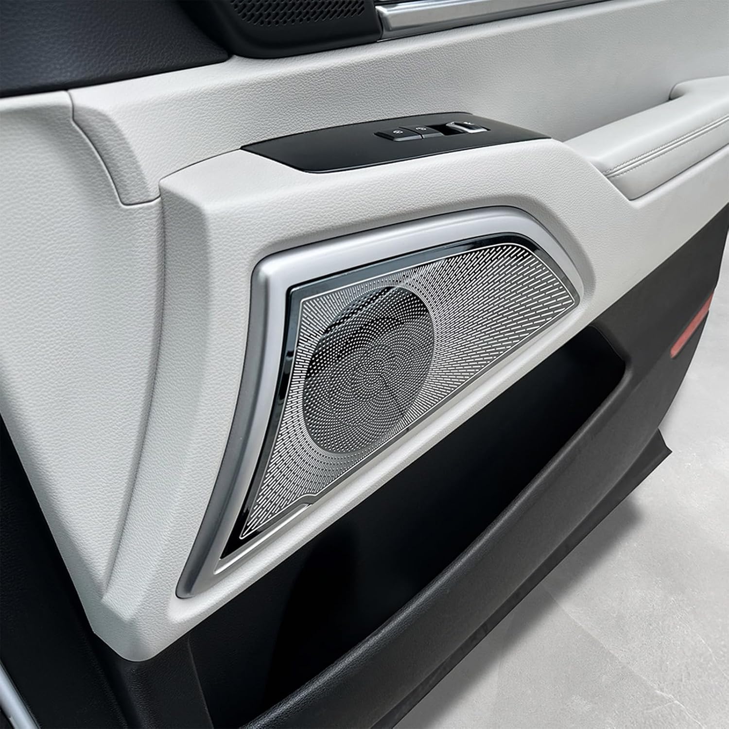 4PCS Interior Door Speaker Trim Covers Chrome Stainless Steel Style Car Interior Door Speaker Cover, Compatible with Kia Telluride 2020-2024 Accessories (Black)