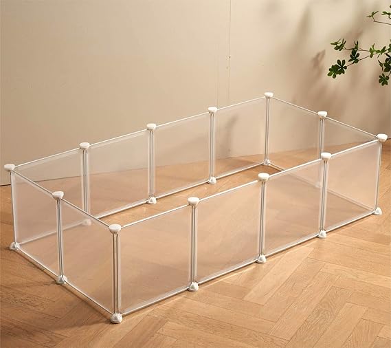 LURIVA Transparent Clear Small Animal Playpen, Guinea Pig
