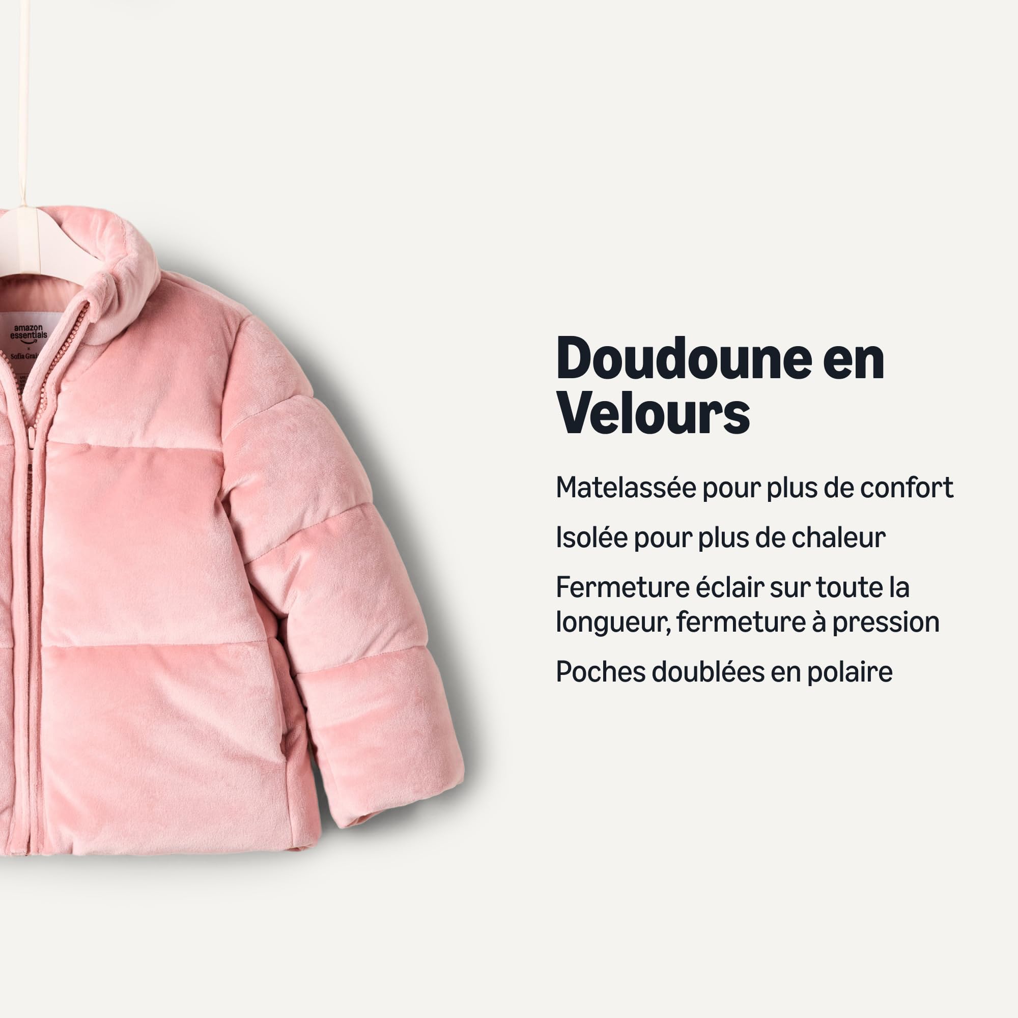 Amazon Essentials baby_girls Doudoune velours