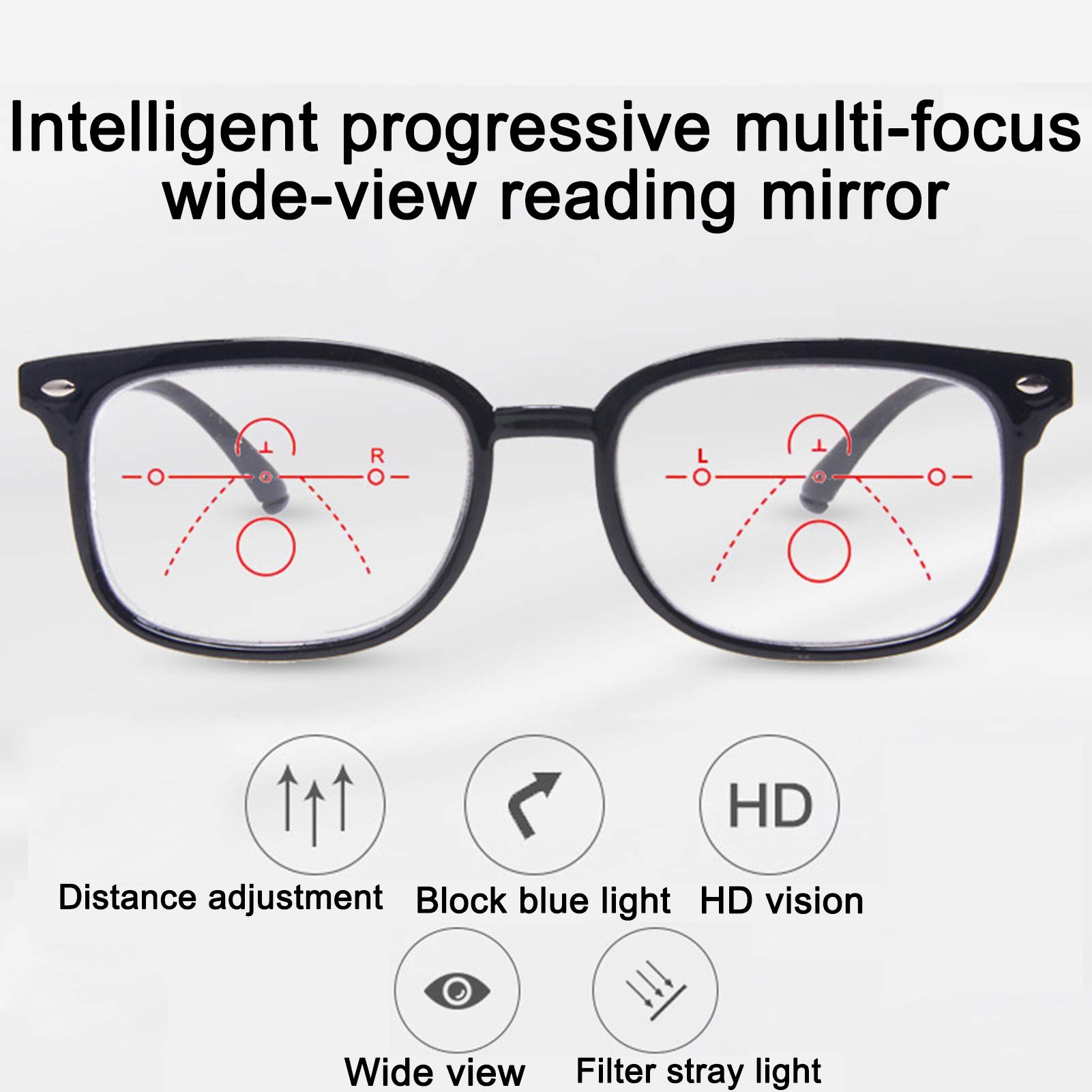 Gafas De Lectura Progresivas De Enfoque Múltiple,Gafas De Lectura De Alta Definición De Luz Anti-azul Clara Para Hombres Y Mujeres,Gafas De Juego Para La Fatiga Ocular,Gafas De Computadora Antideslu