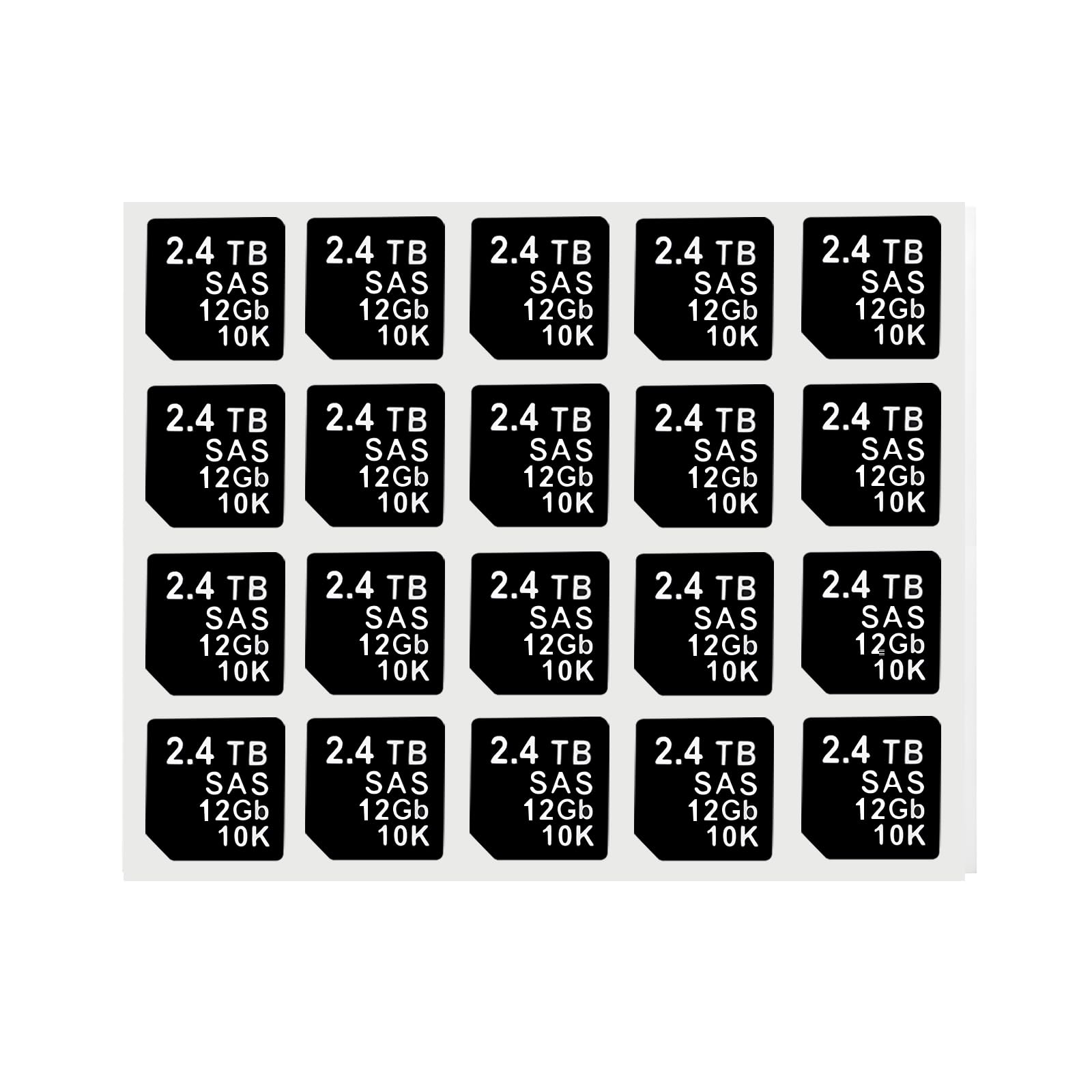 20PCS Capacity Sticker Label for Hard Drive Tray Caddy DXD9H 0DXD9H X7K8W 0X7K8W, Compatible for Dell PowerEdge 16th-14th Gen r740 r640 r440 r340 r750 r650 r550 r760 r660 r6625, 2.4TB, SAS, 12GB, 10K