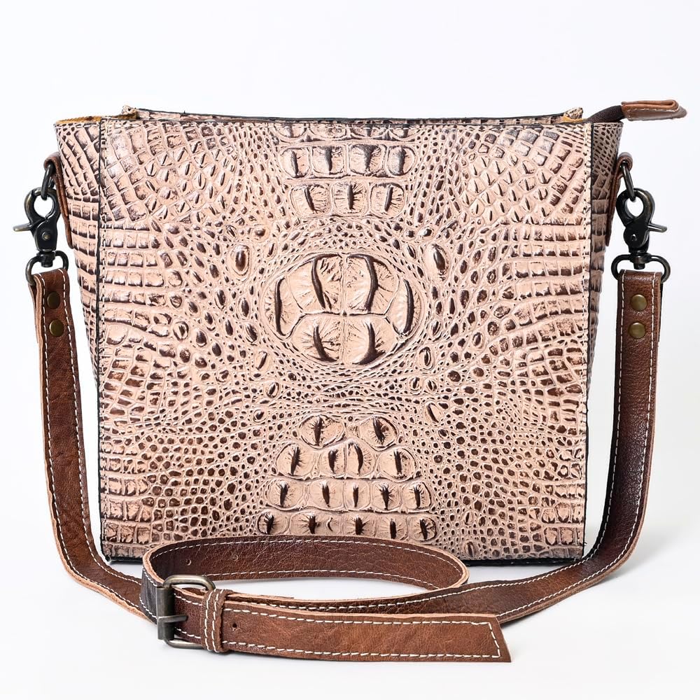 American Darling Large Crossbody Crocodile Embossed Genuine Leather Western Women Bag Handbag Purse | Cute