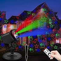 Vista 1 de Luces de Navidad láser RGB para interiores y exteriores, 3 colores, múltiples patrones, impermeables con control remoto, para decoración navideña