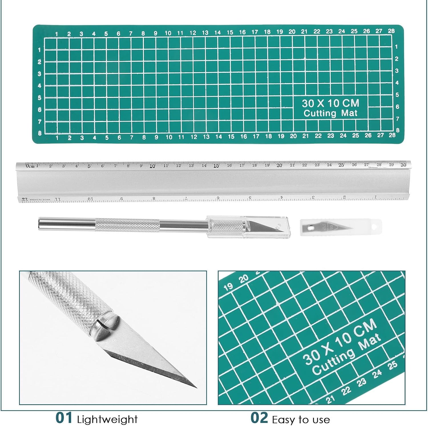 Artibetter Green Rubber Cutting Mat for Crafting and Engraving Projects, Sturdy Cutting Board with Professional Design, Protects Work Surfaces, for DIY Art and Sewing Crafts