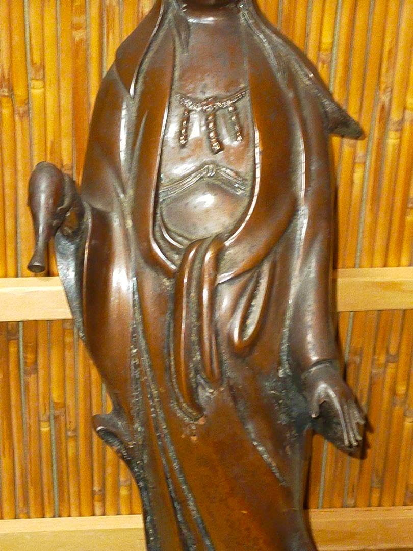銅製　観音像　観音様　銅像　ブロンズ像　仏像　観音菩薩　骨董　古玩　中国 銅製 観音像 観音様 銅像 ブロンズ像 仏像 観音菩薩 骨董 古玩