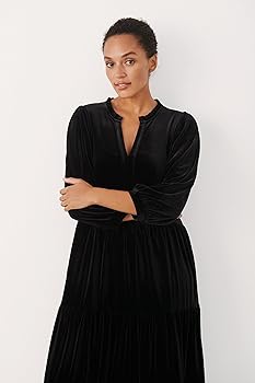 Samtkleid midi schwarz Outlet