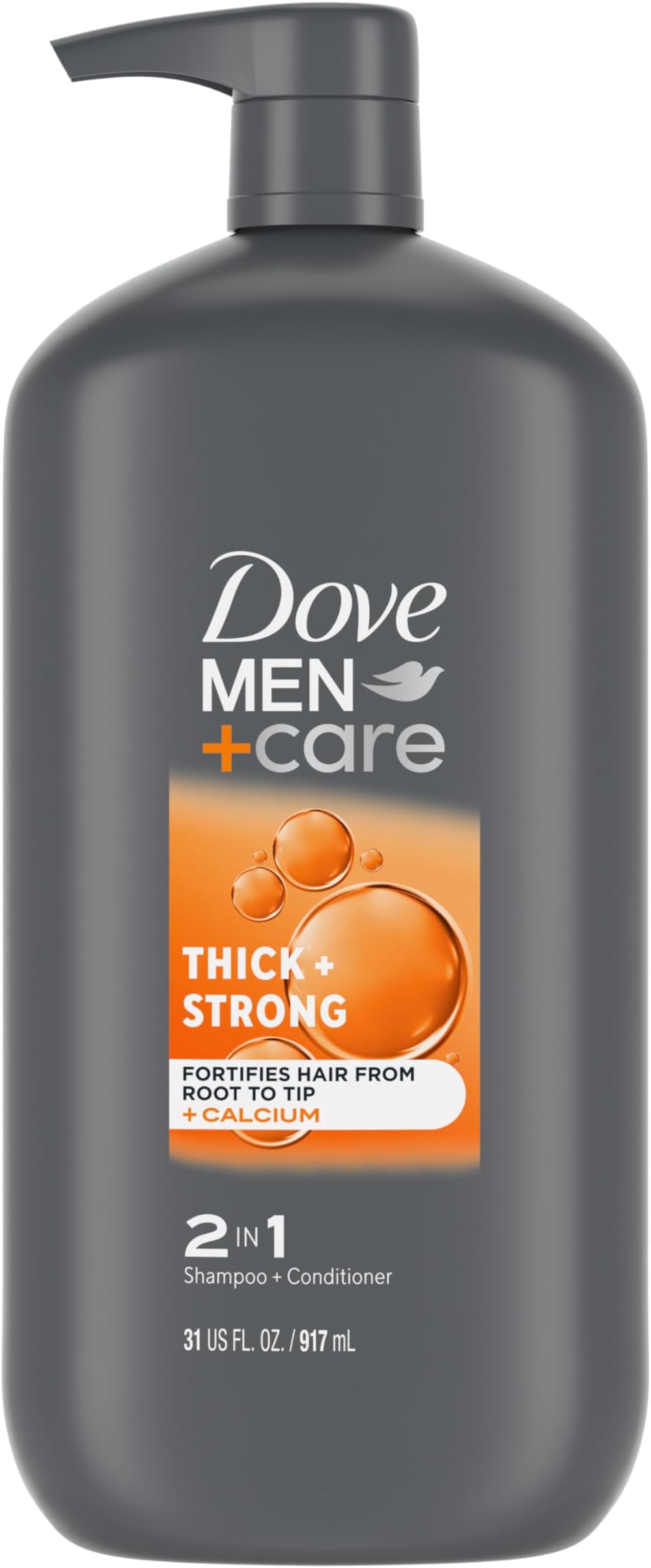 2-in-1 Shampoo + Conditioner Thick + Strong for Fortifying Hair from Root to Tip, with Calcium, 31 oz