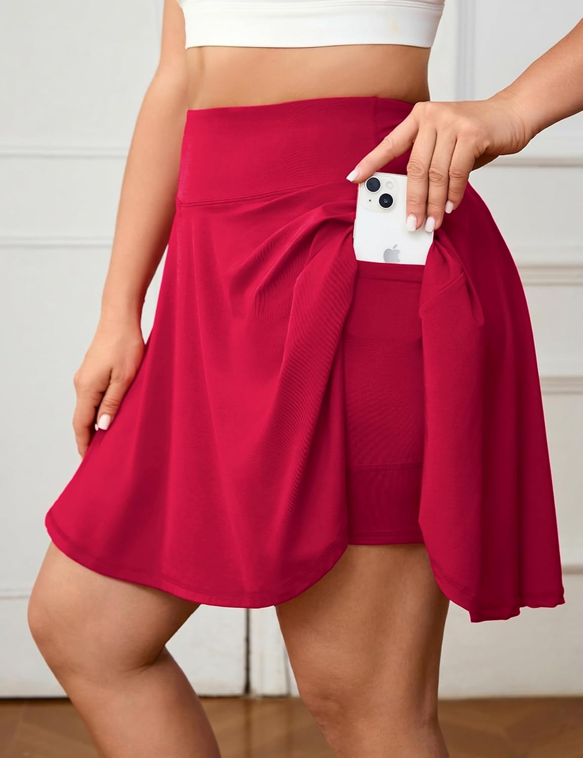 Women's Plus Size Tennis Skirts High Waisted Pleated Workout Shorts Golf Skirts Skorts with Pockets, XL-4XL