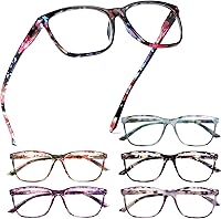 Vista 11 de Henotin Paquete de 4 lentes de lectura para mujer, bloqueo de luz azul, bisagra de resorte, lentes de lectura antifatiga ocular para computadora