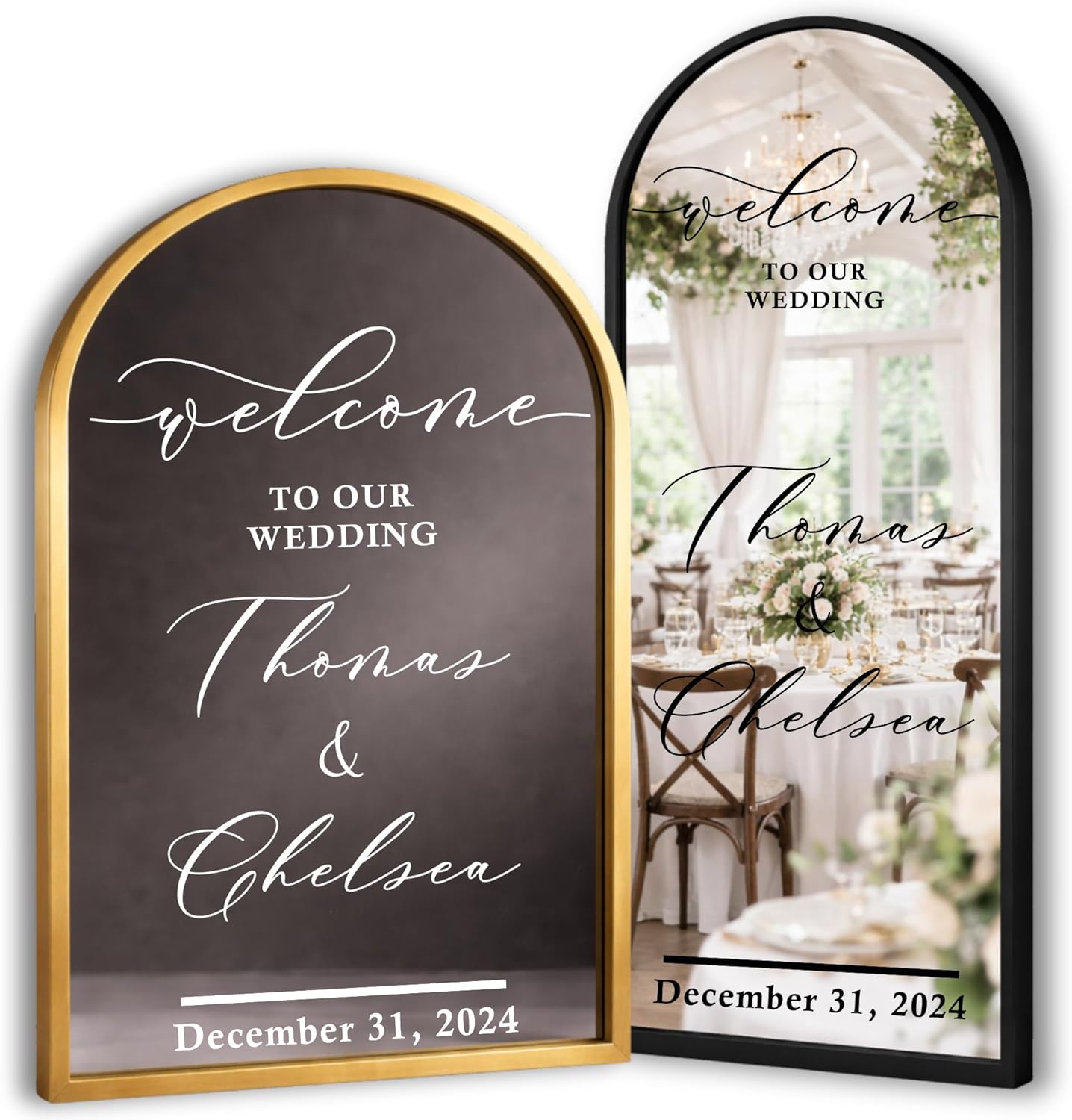 Welcome to Our Wedding Mirror Decal - Soon to Be Mr & Mrs Custom Mirror Lettering Decal Sticker - Just Married - Wedding Marriage Decoration