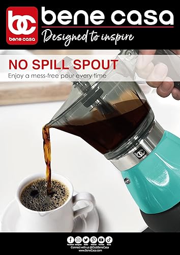 Miniatura 2 de Bene Casa Cafetera eléctrica portátil verde azulado, 1-3 tazaschupitos (1, verde azulado)