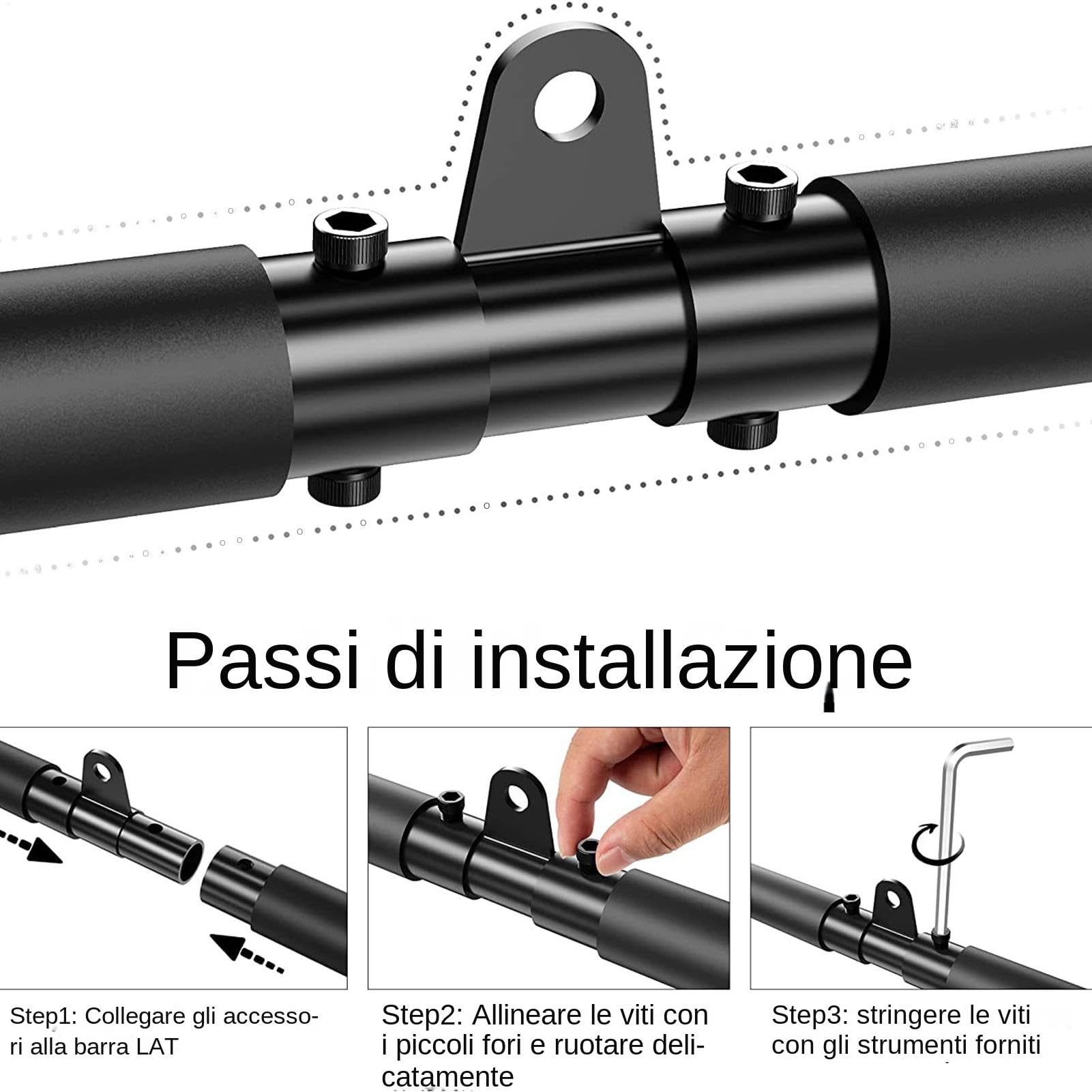 Barra a discesa LAT, TRICEP POLL DOWN ALLEDMENT Barra di tricipite 31 | per palestra domestici per interni o esterni, allenamento, allenamento