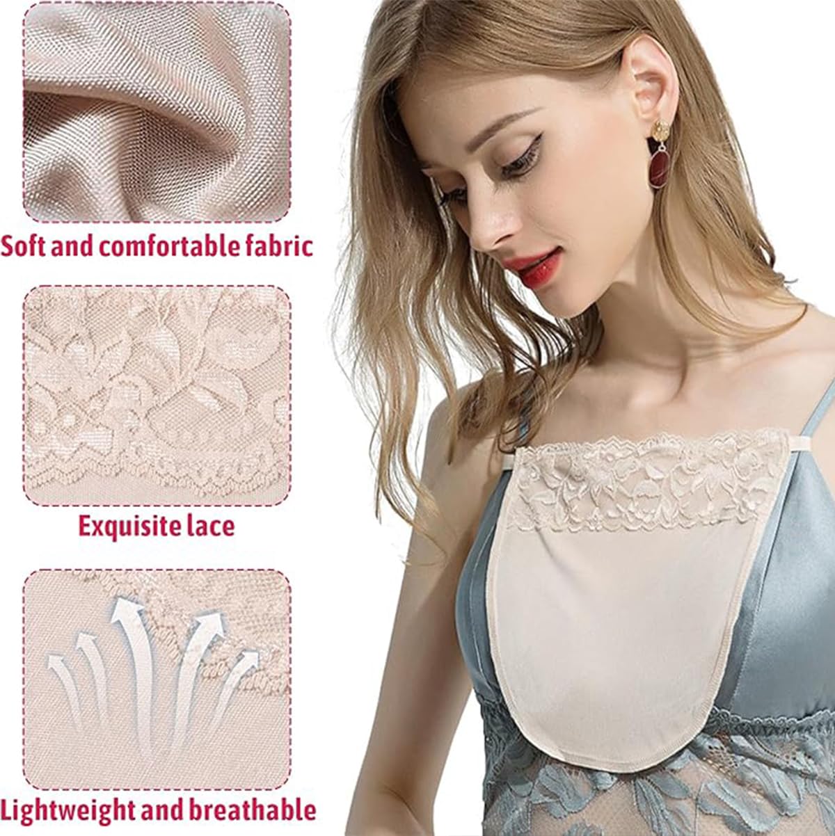 Image secondaire de Camisole en Dentelle à Clipser pour Femme - 4 Pcs Soutien-Gorge Insérer