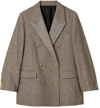 Amazon.co.jp: [ミラオーウェン] CHECK金釦ダブルブレストロング