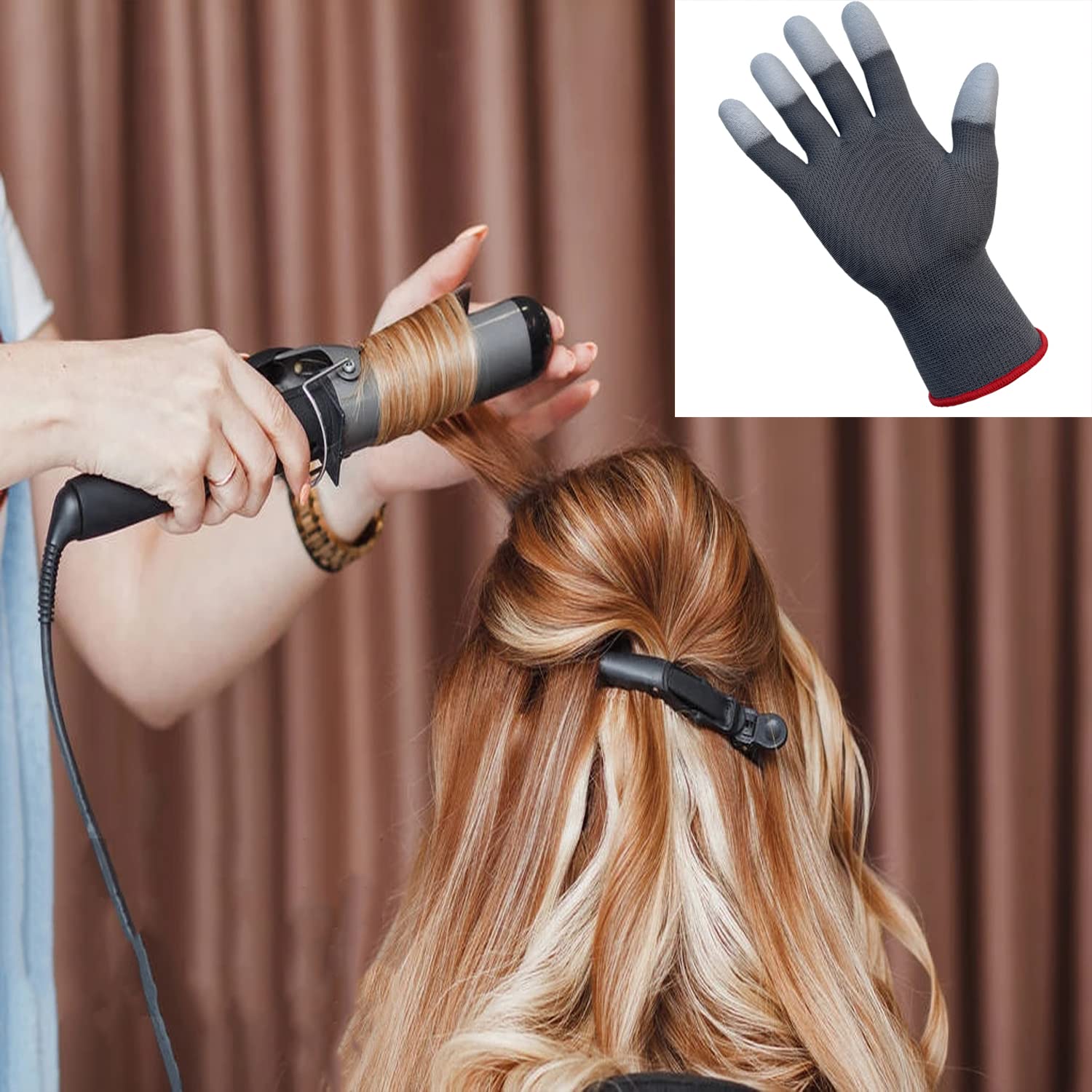 Guanti professionali anticalore per capelli (1 paio)
