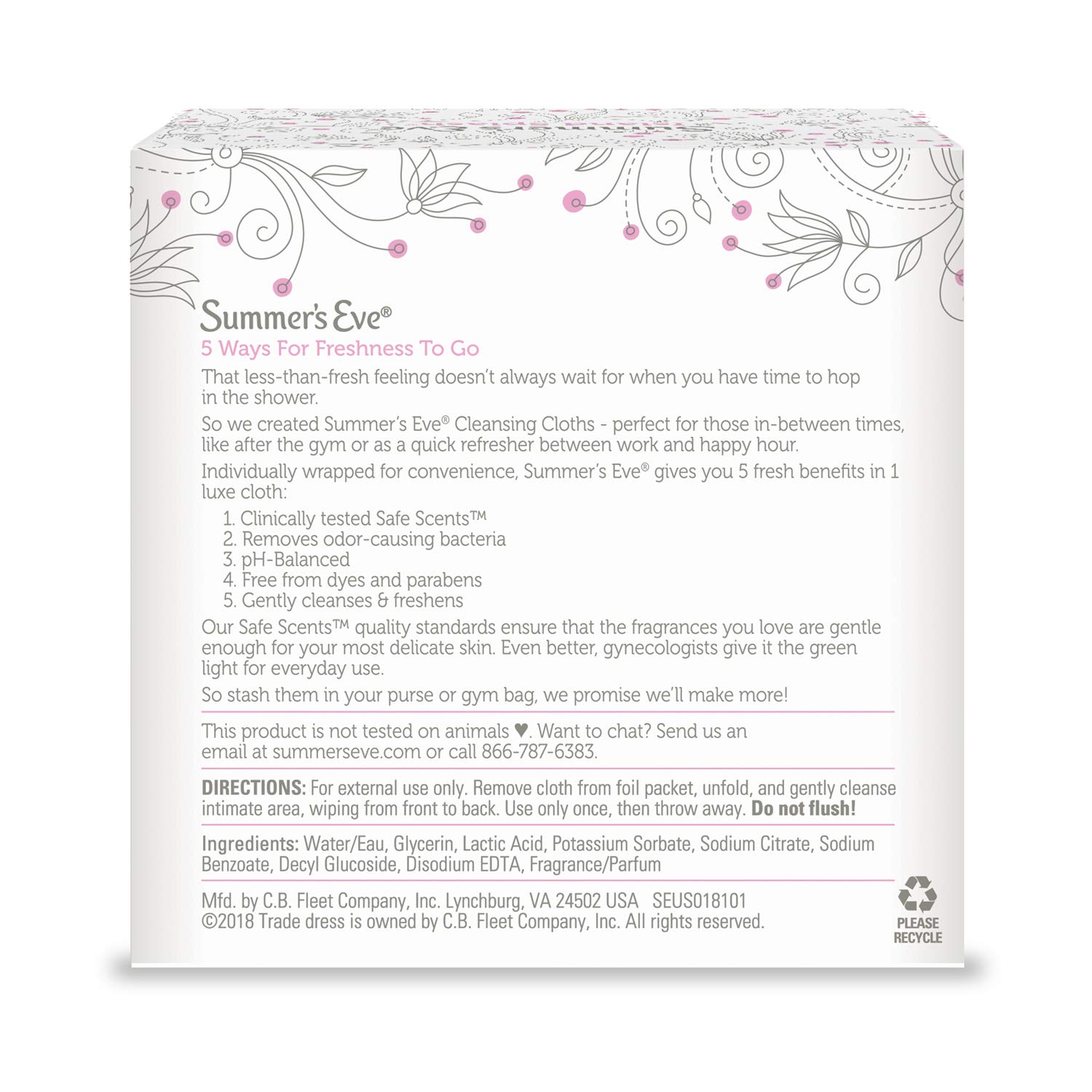 Summer's Eve Cleansing Cloths Island Splash, 16 Count (Pack Of 3) : Health & Household