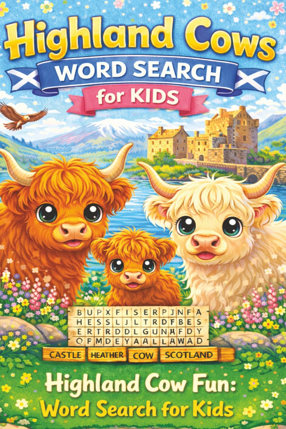 Highland Cows Word Search for Kids:: Moo Moo Word Search: Highland Cow Adventures! | Relaxing Word Puzzle Book Featuring Highland Cows, Scenic ... Format | Includes Word Scramble & Word Find