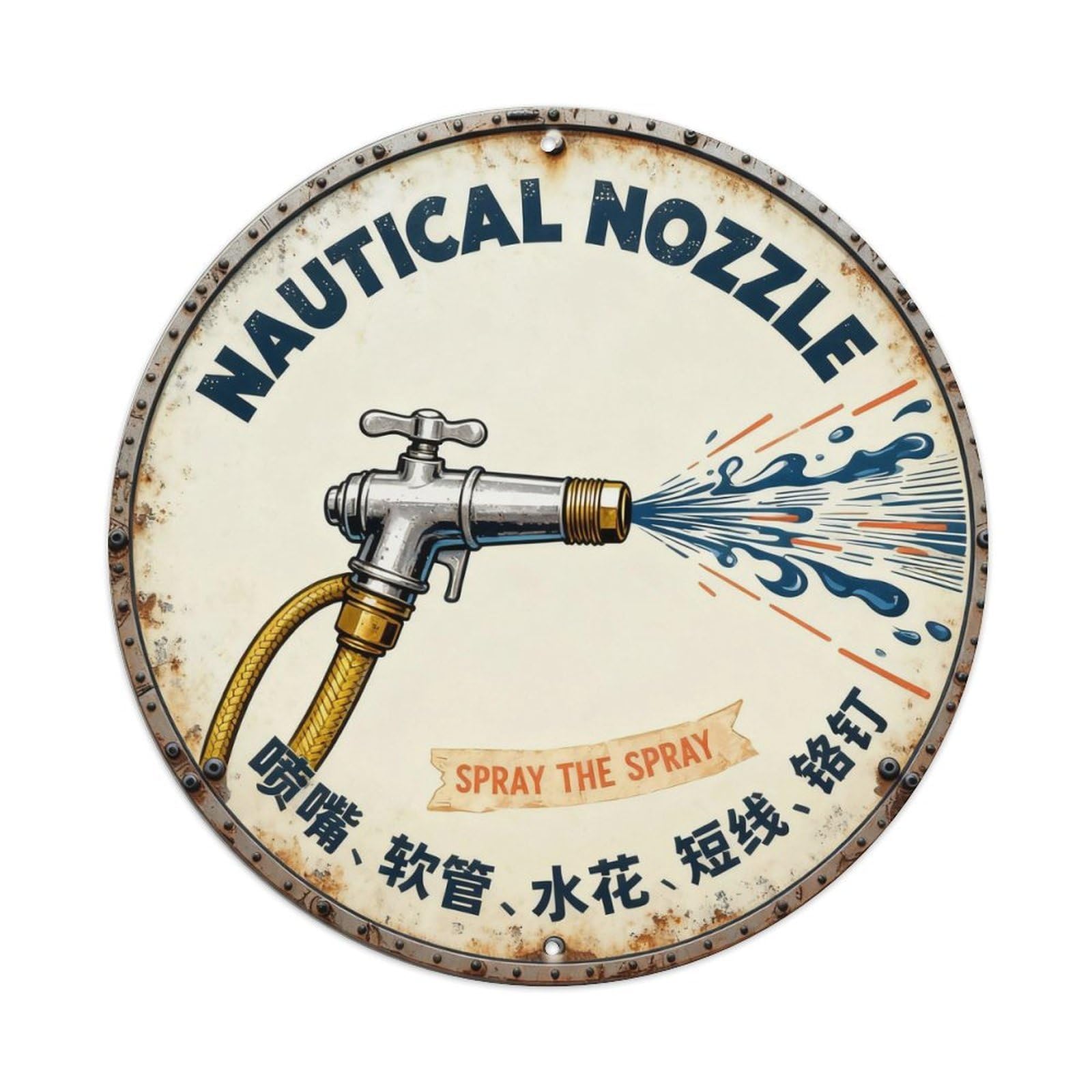 Nautical Nozzle Sign Metal Tin Sign Plaque
