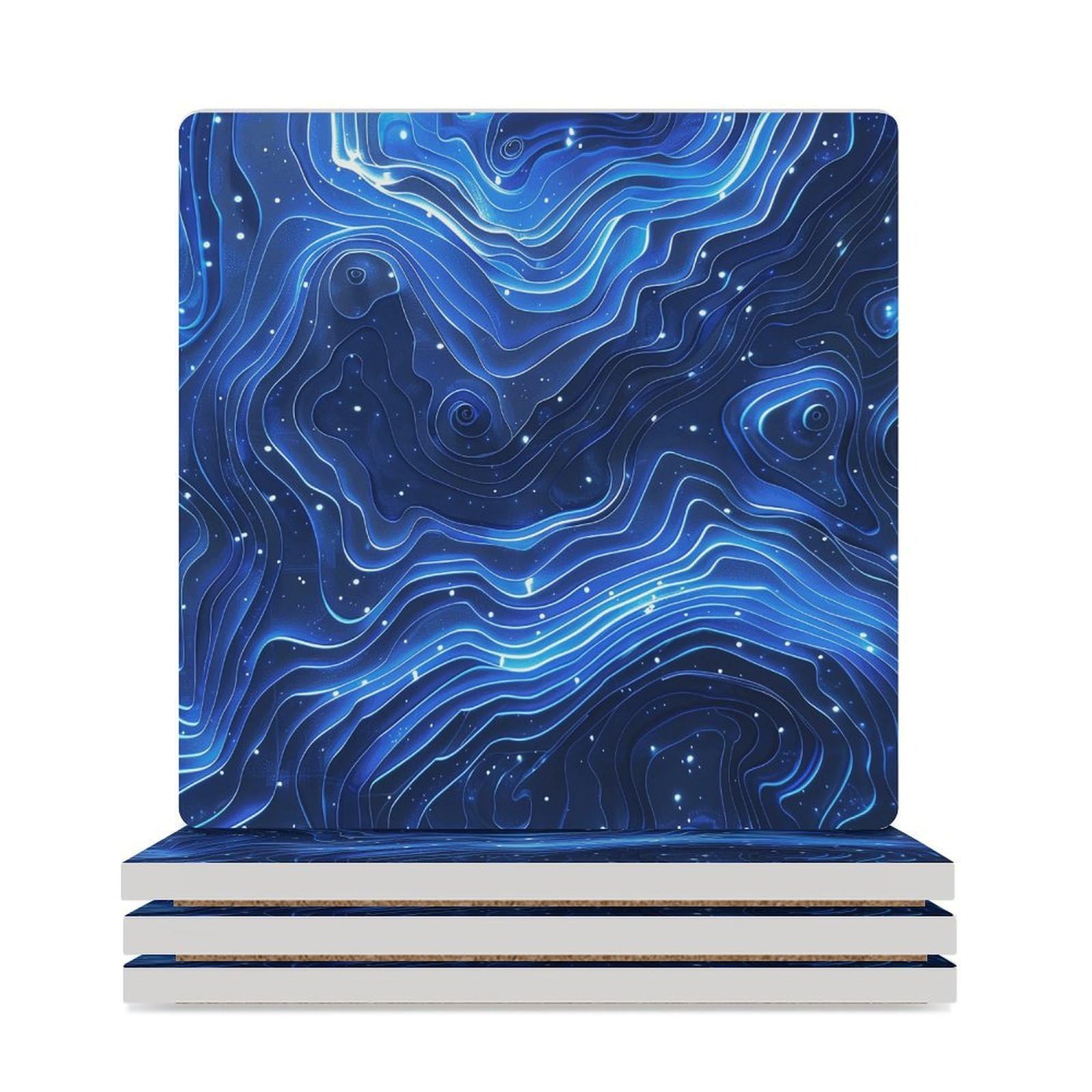 Dessous de verre résistant à la chaleur en céramique bleu