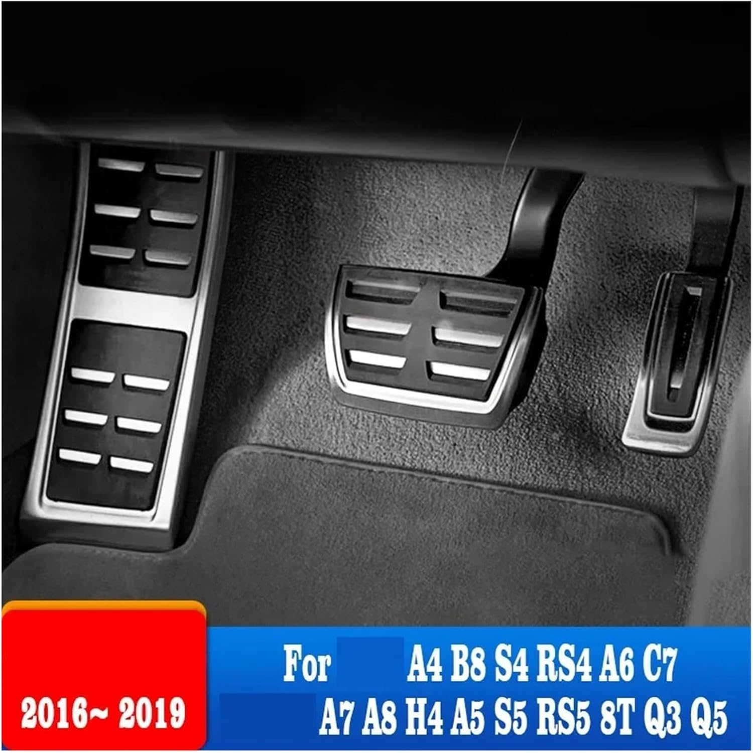 Compatible For Audi A4 B8 S4 RS4 A6 C7 Avant A7 A8 H4 A5 S5 RS5 8T Q3 Q5 SQ5 8R Car Accelerator Brake Pedal Rest Foot Pedal Mat Accessories(1PC)