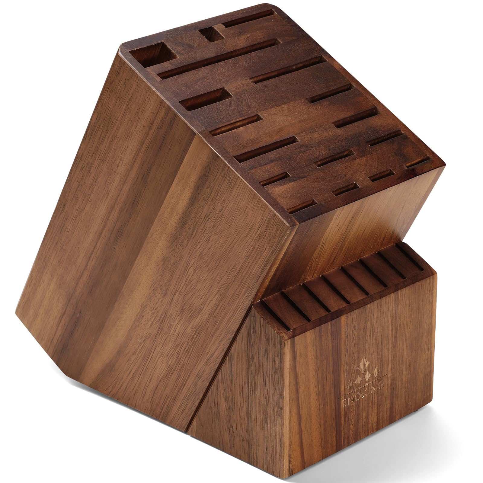 ENOKING Knife Block - 25 Slots, Wood Storage -1