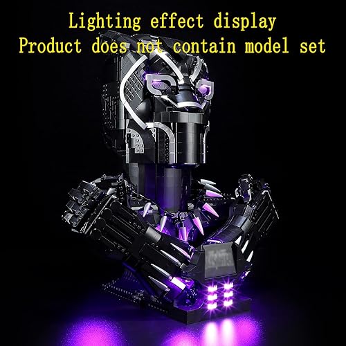 Miniatura 6 de GEAMENT Kit de luz LED compatible con Lego Black Panther juego de iluminación para el modelo de construcción Marvel 76215 juego de LEGO no incluido