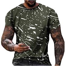 Mens Shirts Graphic Funny Print Short Sleeve Crewneck Tee Top Loose Fit Summer Athletic T-Shirts Fashion Clothing