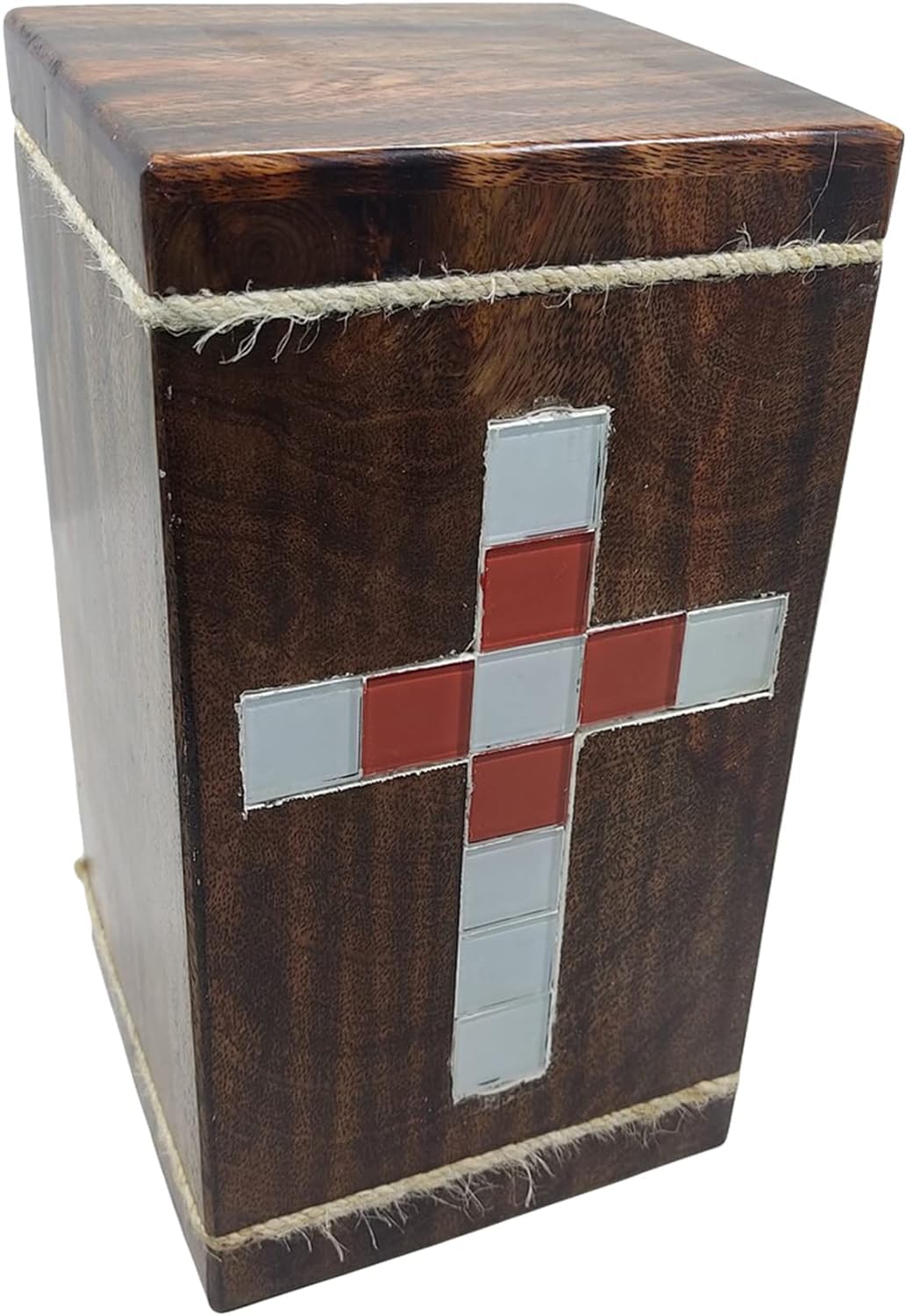 Urne funéraire en bois pour columbarium et intérieur, décor racines d'arbre