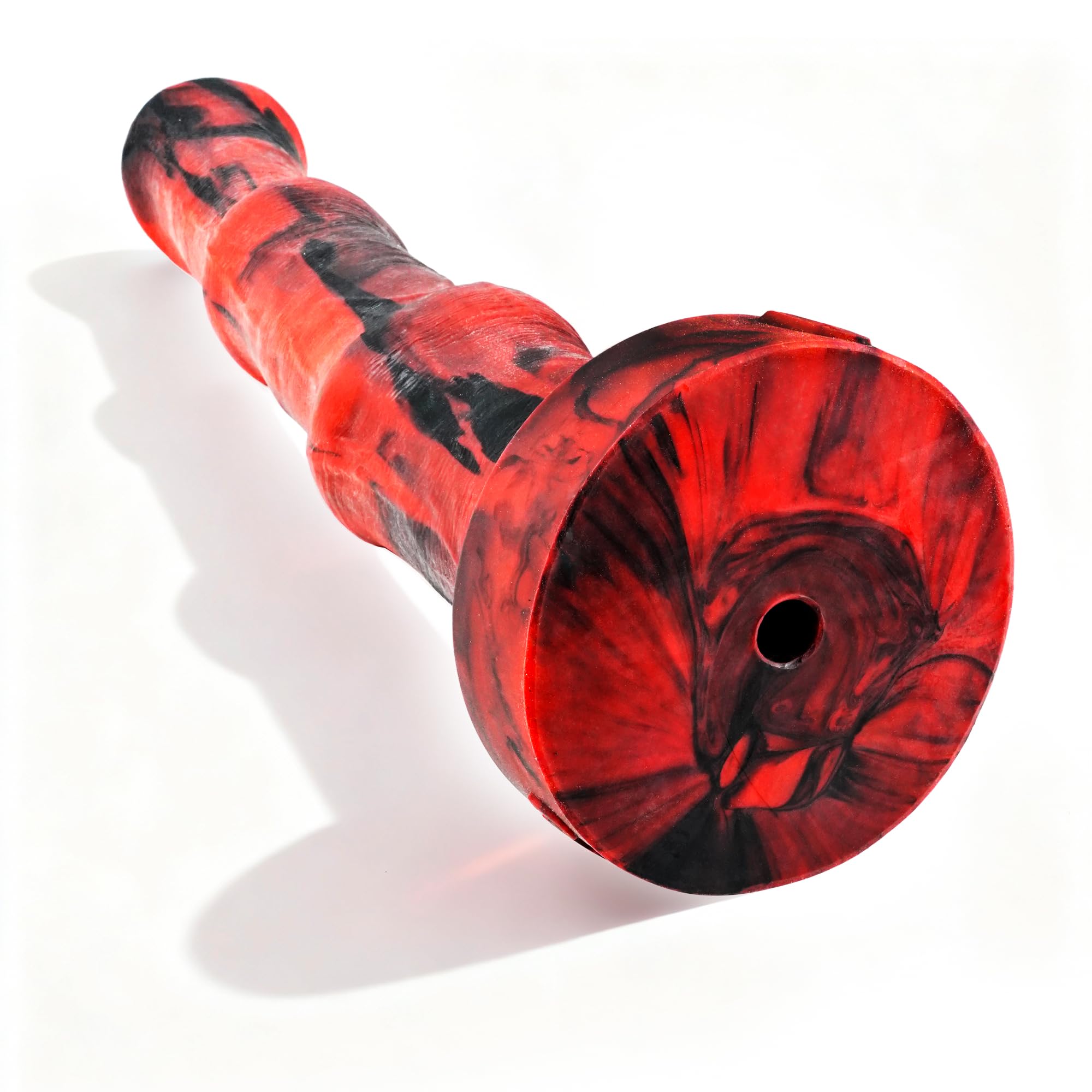 Pene anale gigante in silicone platinico per uso alimentare, modello stallone italiano, lungo 50 cm - Materiale conforme agli standard FDA - extra lunga - Dildo anale Vac-U-Lock (Rosso&Nero, X Large)