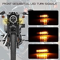 Vista 2 de Señales de Giro Secuenciales Switchback para Horquilla Delantera LED con Kit de Reubicación, Luces de Marcha para Motocicleta para Horquilla