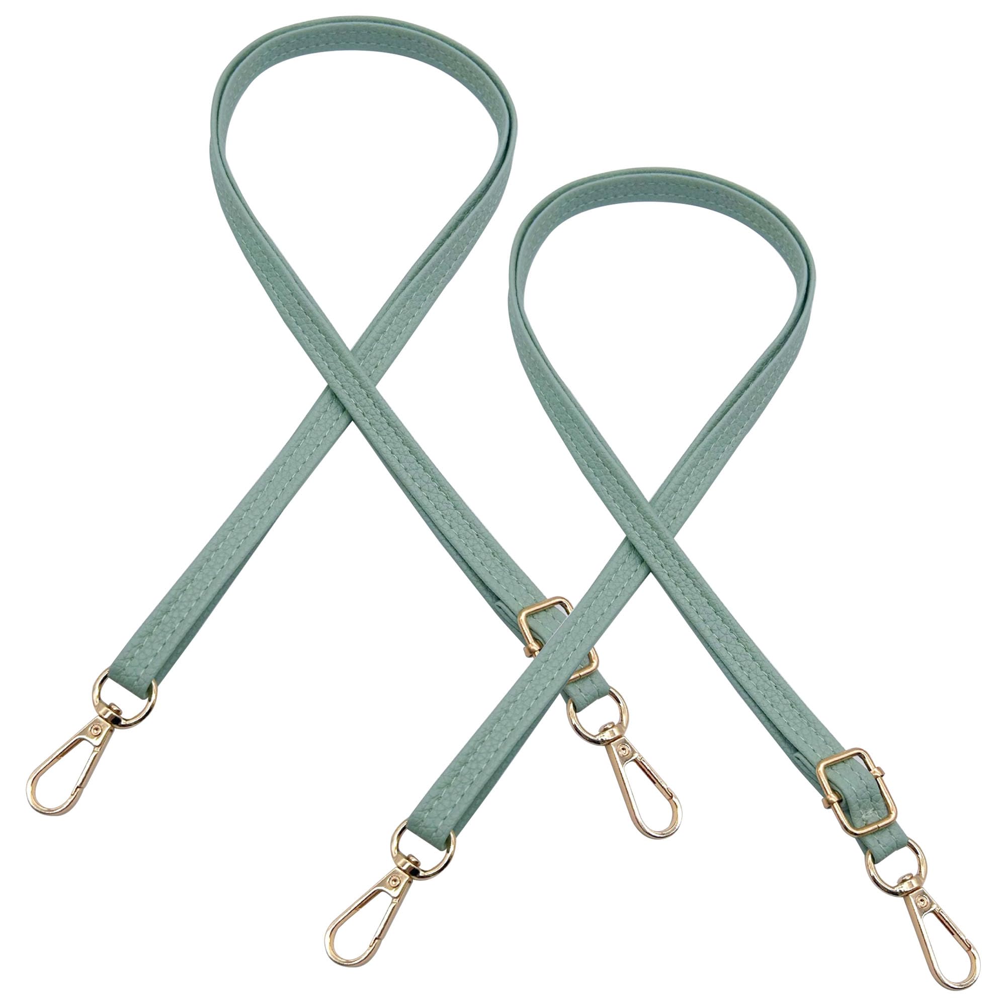 JMZLLRX 2 PCS Replacement PU Leather Bag Handles, Light Green Adjustable Purse Strap for Handbags Shoulder Bag Crossbody Bag, DIY Purse Making Kit for Handmade Bag