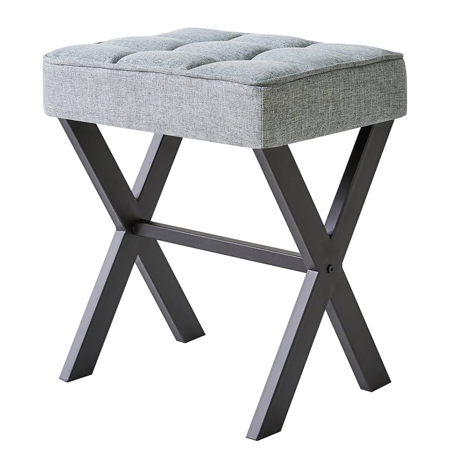 Amazon.com: IBUYKE Square Makeup Stool with X-Leg Foot Rest