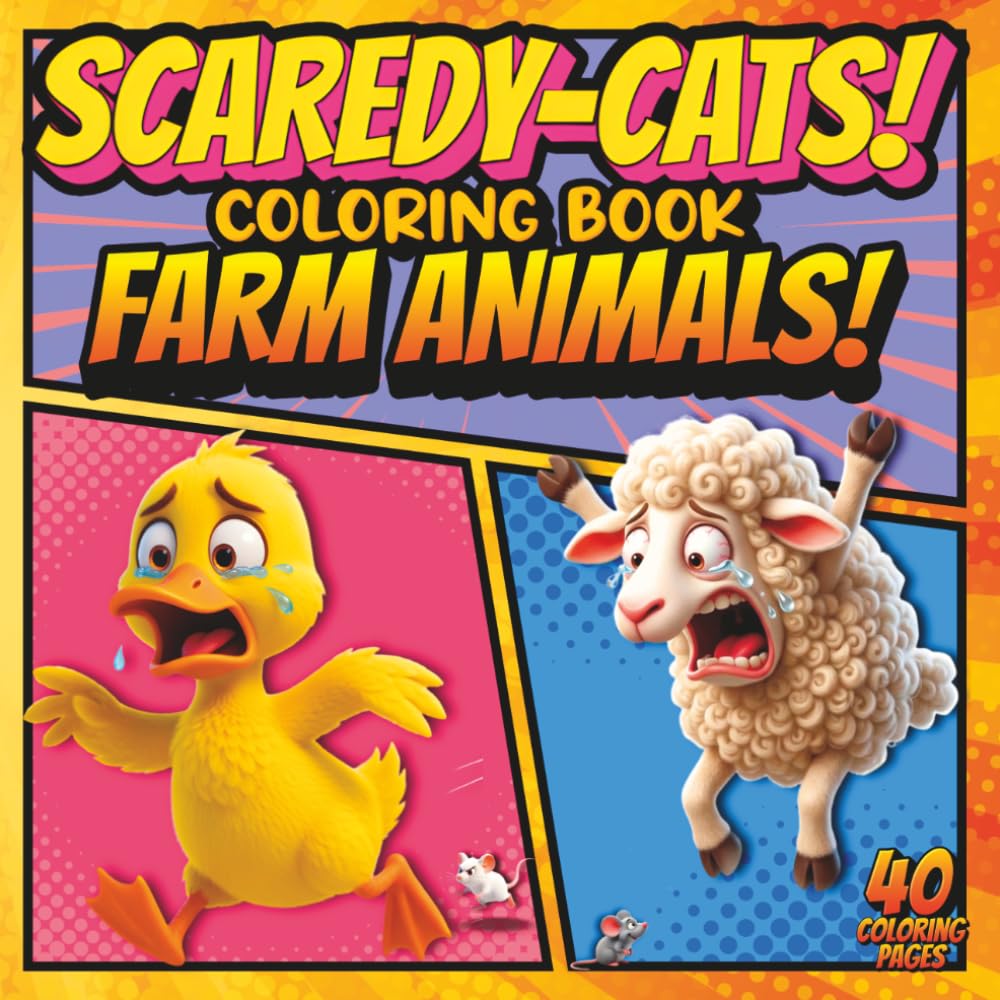 SCAREDY-CATS! COLORING BOOK: FARM ANIMALS!