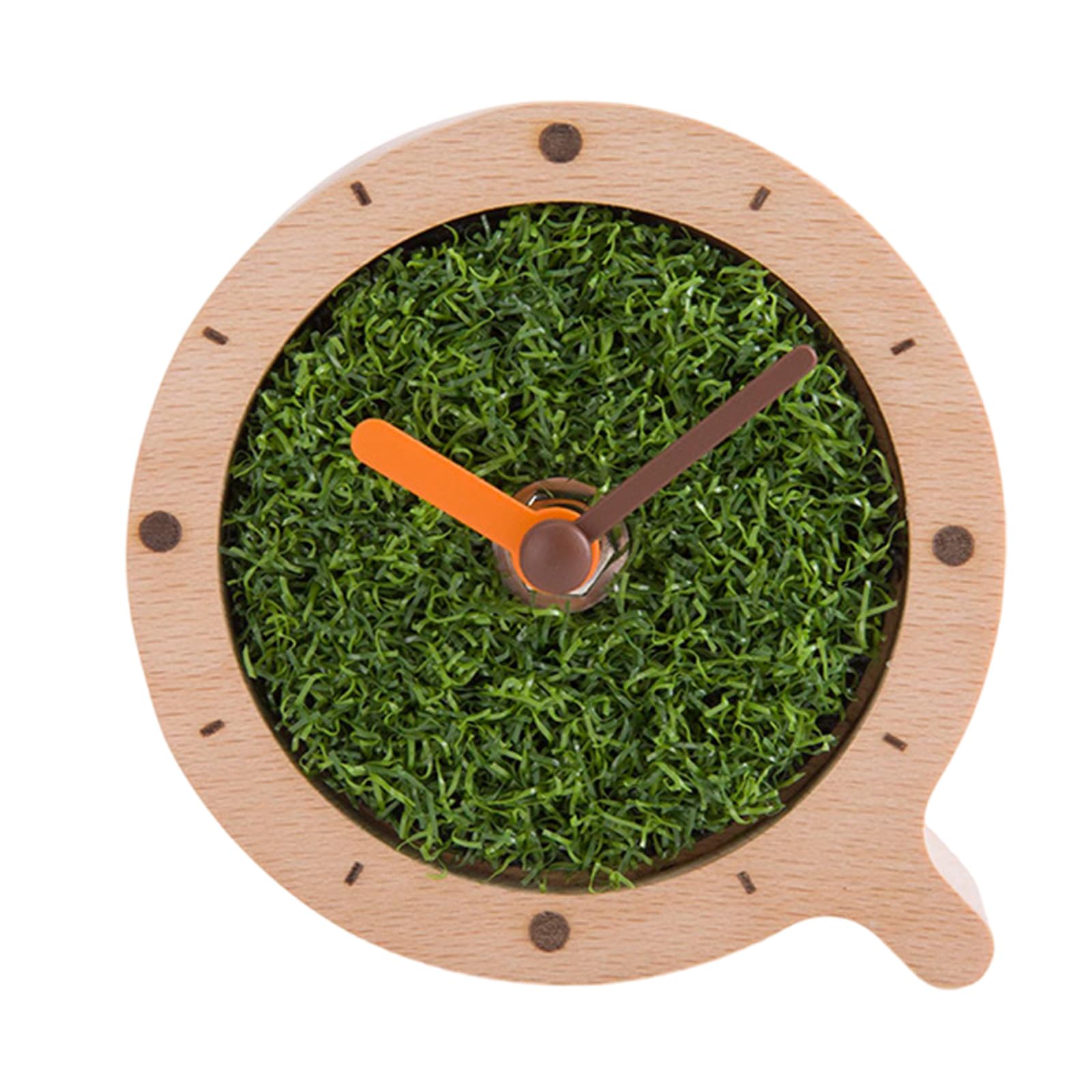 Tsophreniq Contemporary Round Wood Alarm Clock Wood Clock, Quiet Movement Modern Shelf Quiet Table for Bedroom, Unique