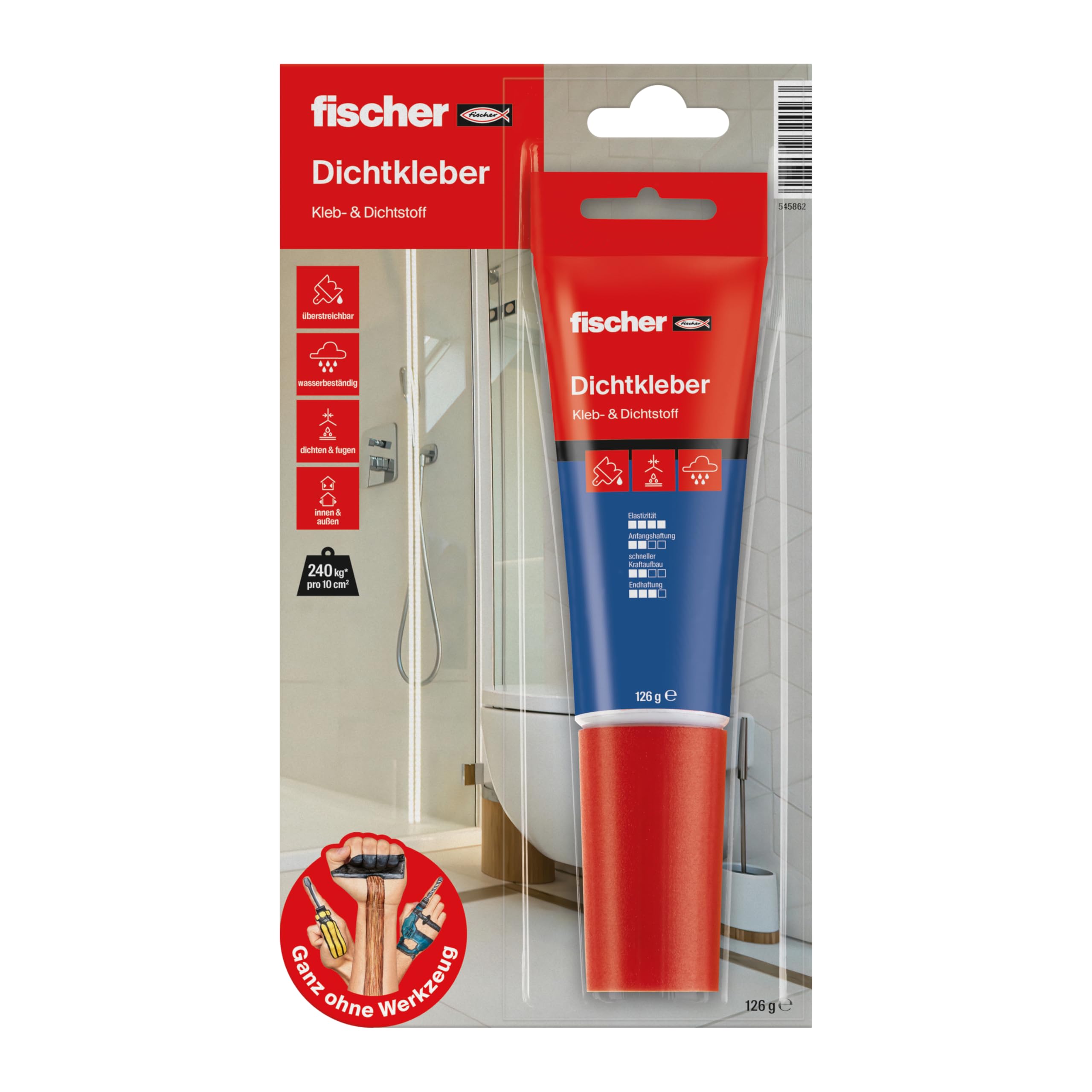 fischer Dichtkleber 120 g – Kleb- & Dichtstoff in Weiß