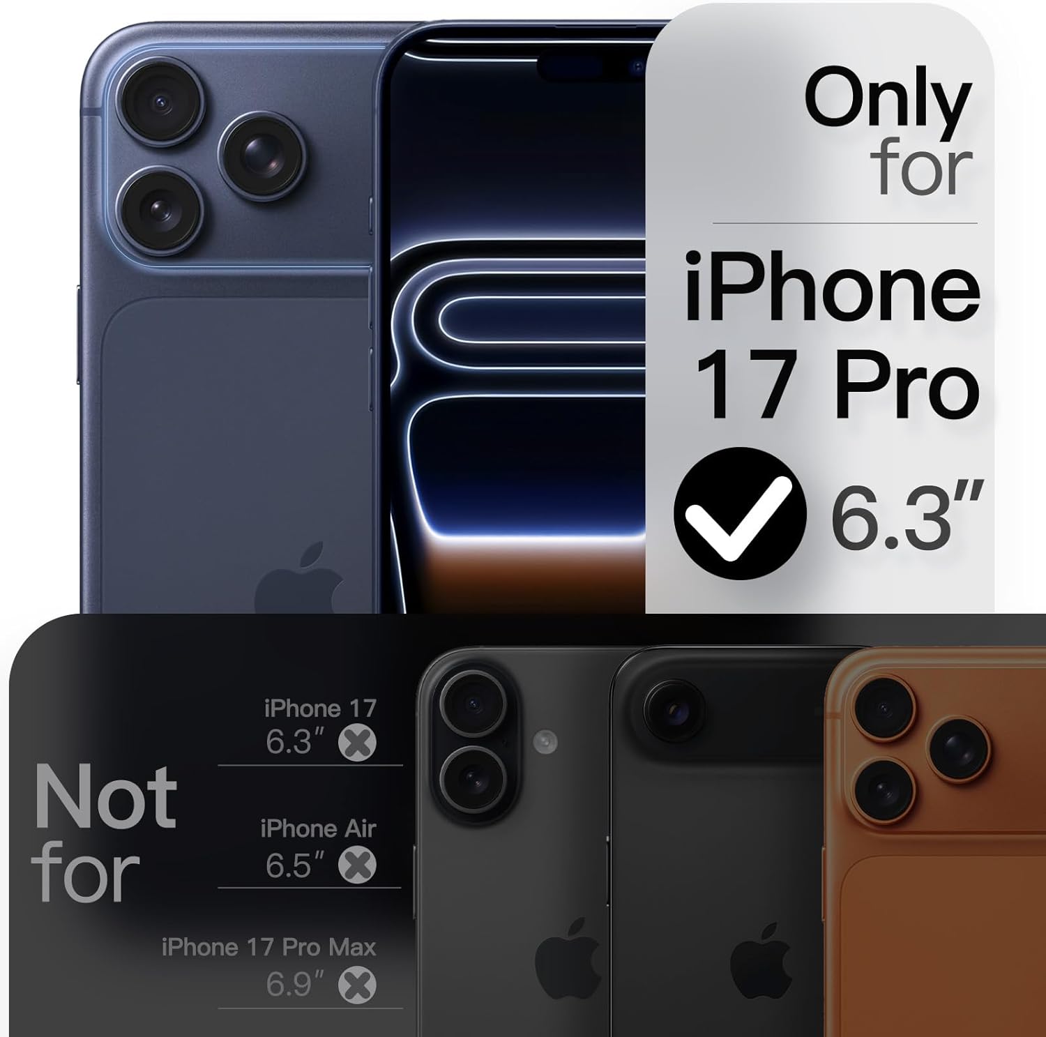 JETech 360 Degree Rotatable Ring Case for iPhone 17 Pro 6.3-Inch with Camera Control Button, Compatible with MagSafe, Slim Shockproof Phone Cover with Stand & Ring Holder (Black) - Image 2